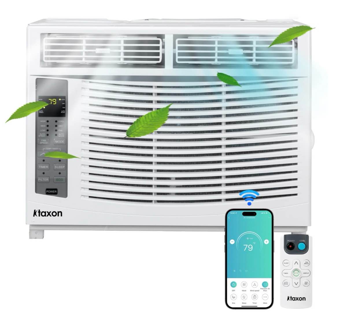 ktaxon wifi wnabled 6000btu window air conditioner with remote, white