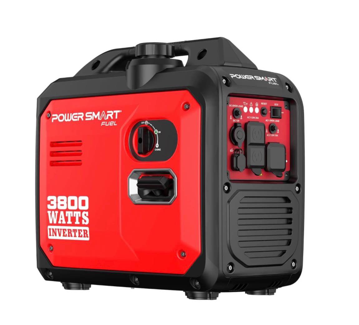 powersmart 3800-watt portable inverter generator super quiet 59db gas powered engine (143cc)