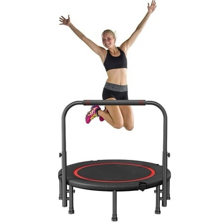 zikopomi 40 /450 lbs foldable mini indoor trampoline for adults kids fitness workout rebounder