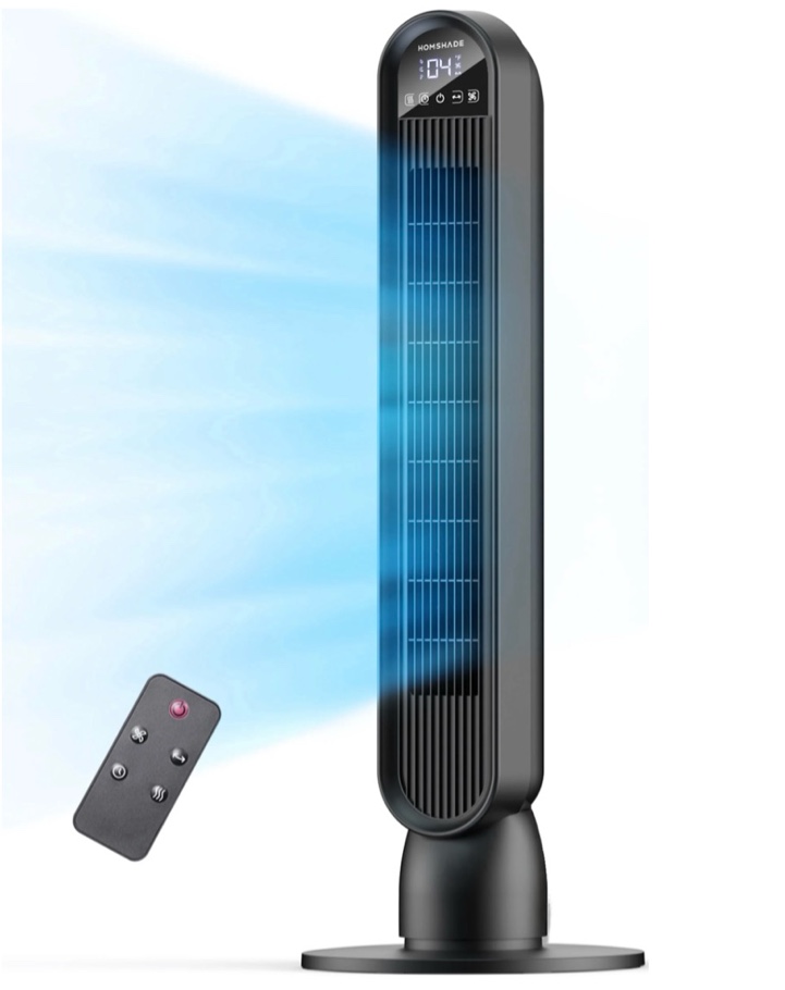 tower fan for home 36 standing floor fan with remote led touchscreen patbrela wide oscillating fan quiet home fan 26 ft/s high velocity 4 speeds 4 modes 8h timer