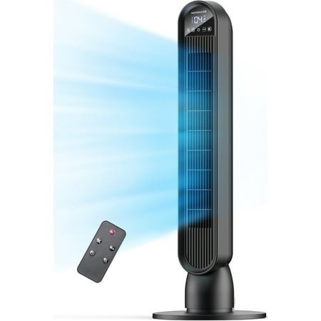 tower fan for home 36 standing floor fan with remote led touchscreen patbrela wide oscillating fan quiet home fan 26 ft/s high velocity 4 speeds 4 modes 8h timer