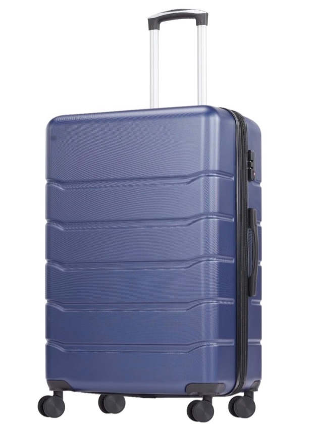 concetta 28 inch luggage lightweight expandable rolling suitcase hard shell abs & tsa lock double spinner wheels suit case blue
