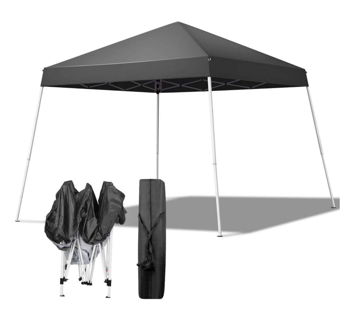 ktaxon 10ft x 10ft ez pop up canopy tent,outdoor sun shade shelter,beach tent,outdoor gazebo for party wedding camping bbq events,black