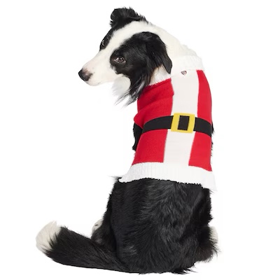 heart & herd red santa dog pet sweater extra small