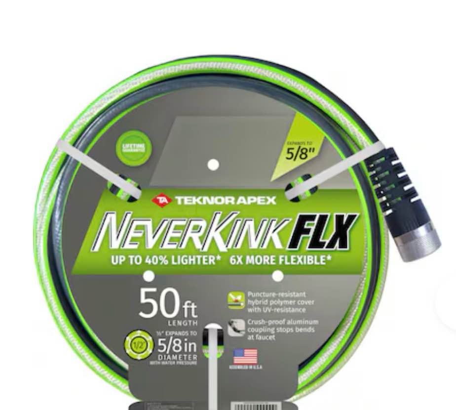 neverkink neverkinkflx 5/8-in x 50-ft premium -duty kink free hybrid polymer gray hose