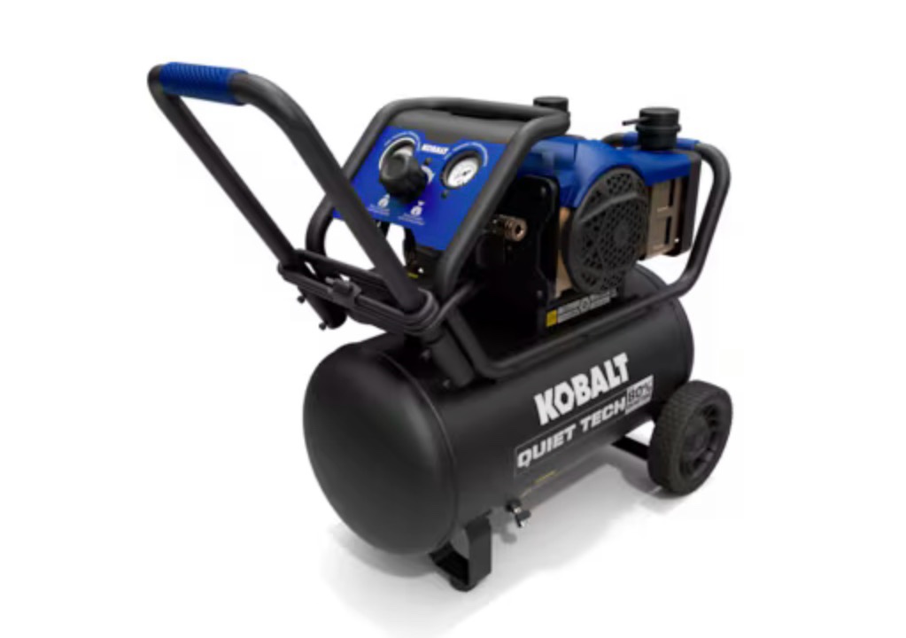kobalt quiet tech 10-gallon portable electric 175 psi horizontal air compressor