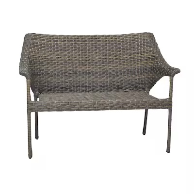 style selections lola wicker outdoor loveseat and steel frame