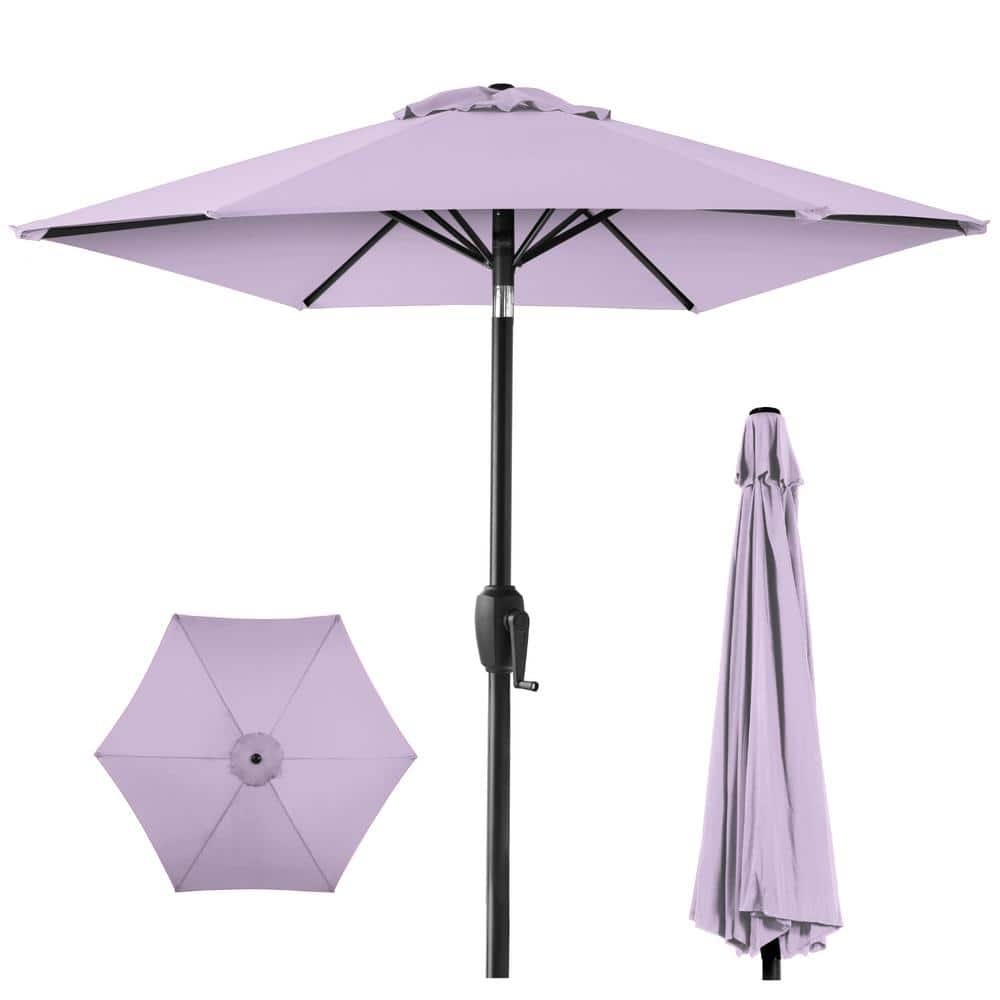best choice products 7.5ft heavy-duty outdoor market patio umbrella w/ push button tilt  easy crank - lavender