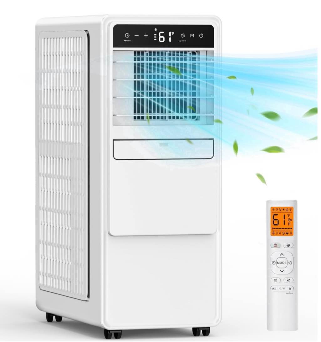 lcxmtv 12000 btu ashare portable air conditioner for room up to 500 sq. ft 3-in-1 portable ac unit with cool dehumidifier & fan backlit remote 24h