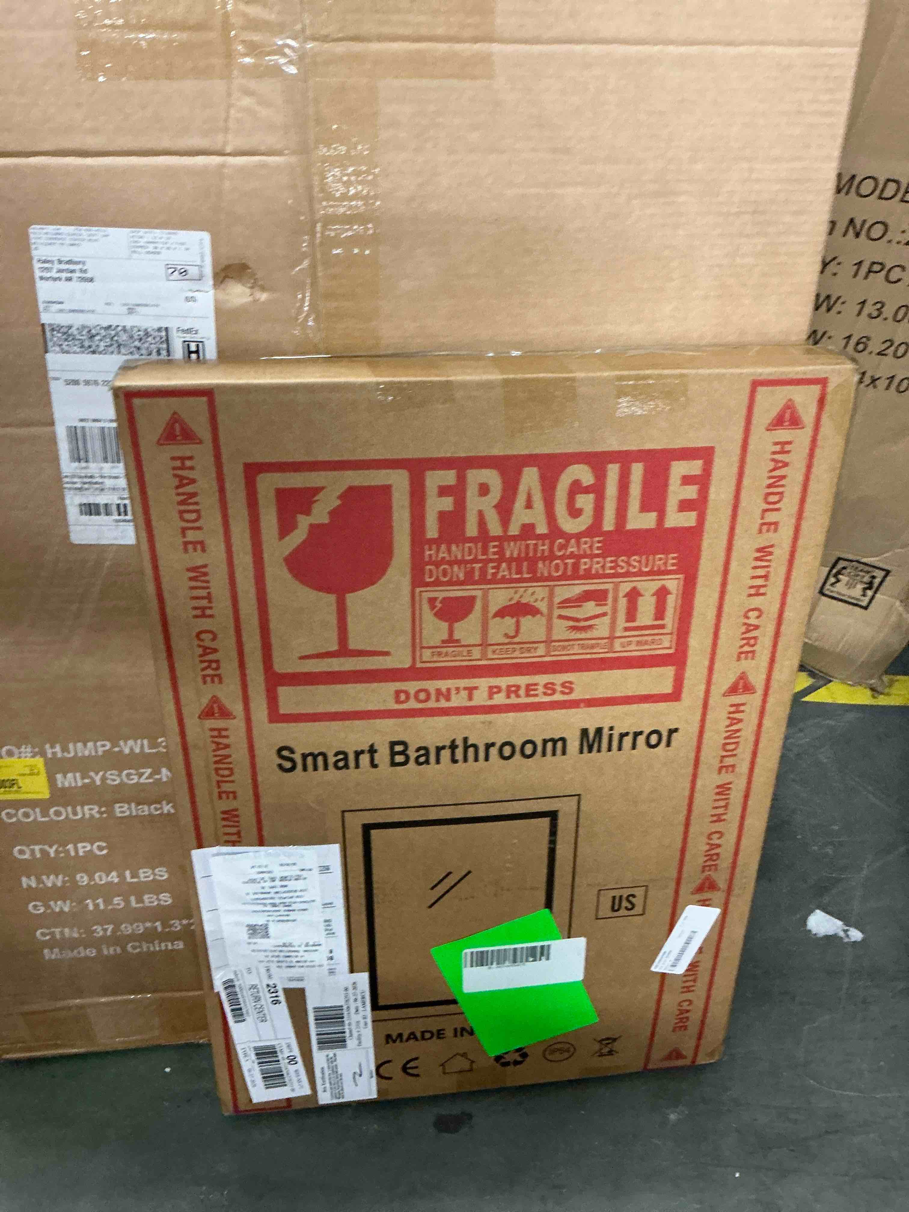Condition photo showing New/Like New for warm&love 16  x 24  led bathroom mirror  wall mounted vanity makeup mirror with anti-fog  3 color dimmable light  touch control  silver