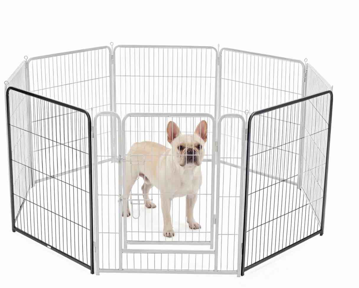 edx dog playpen, 2 panels 32" foldable heavy duty metal puppy exercise pen with doors indoor outdoor