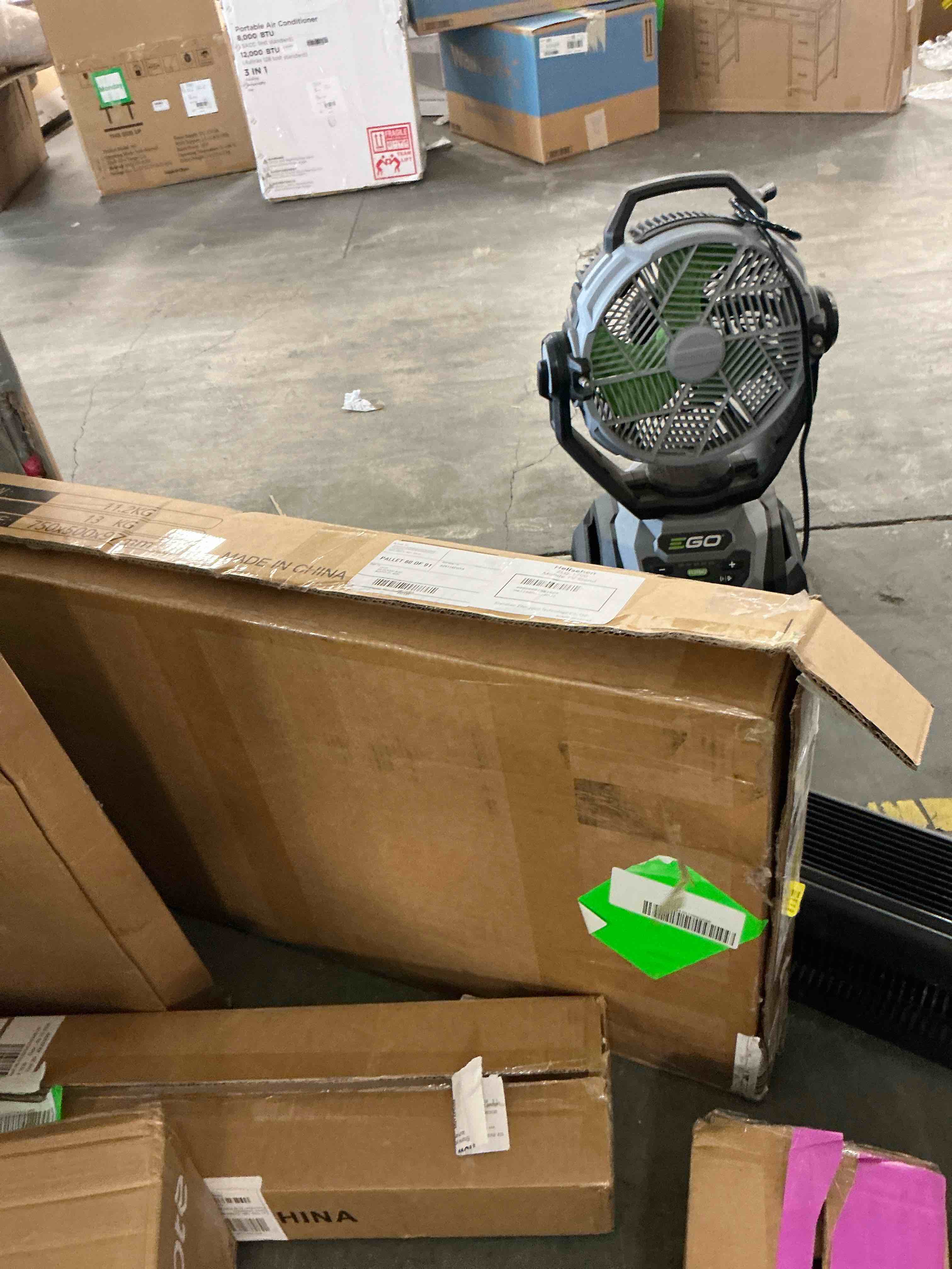 Condition photo showing New/Like New for hellsehen rolling tv stand with wheels height adjustable for 32-75 inch tvs holds up to 220 lbs with shelf black