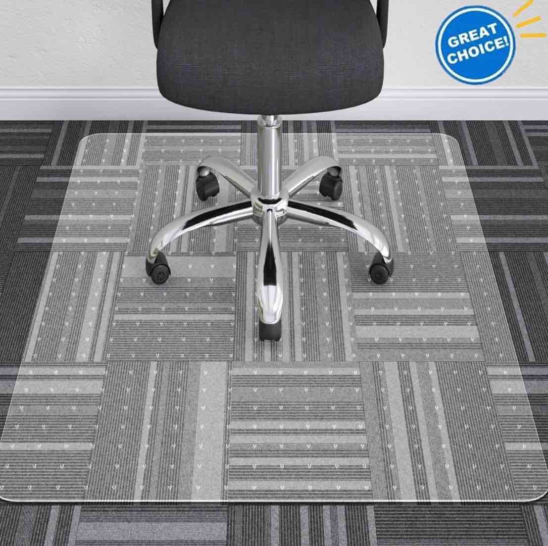 notivibe office chair mat for carpet, computer desk chair mat for floors, easy glide and protection floor protector for under desk chair mat plastic floor mat for office chair, 36"x48"