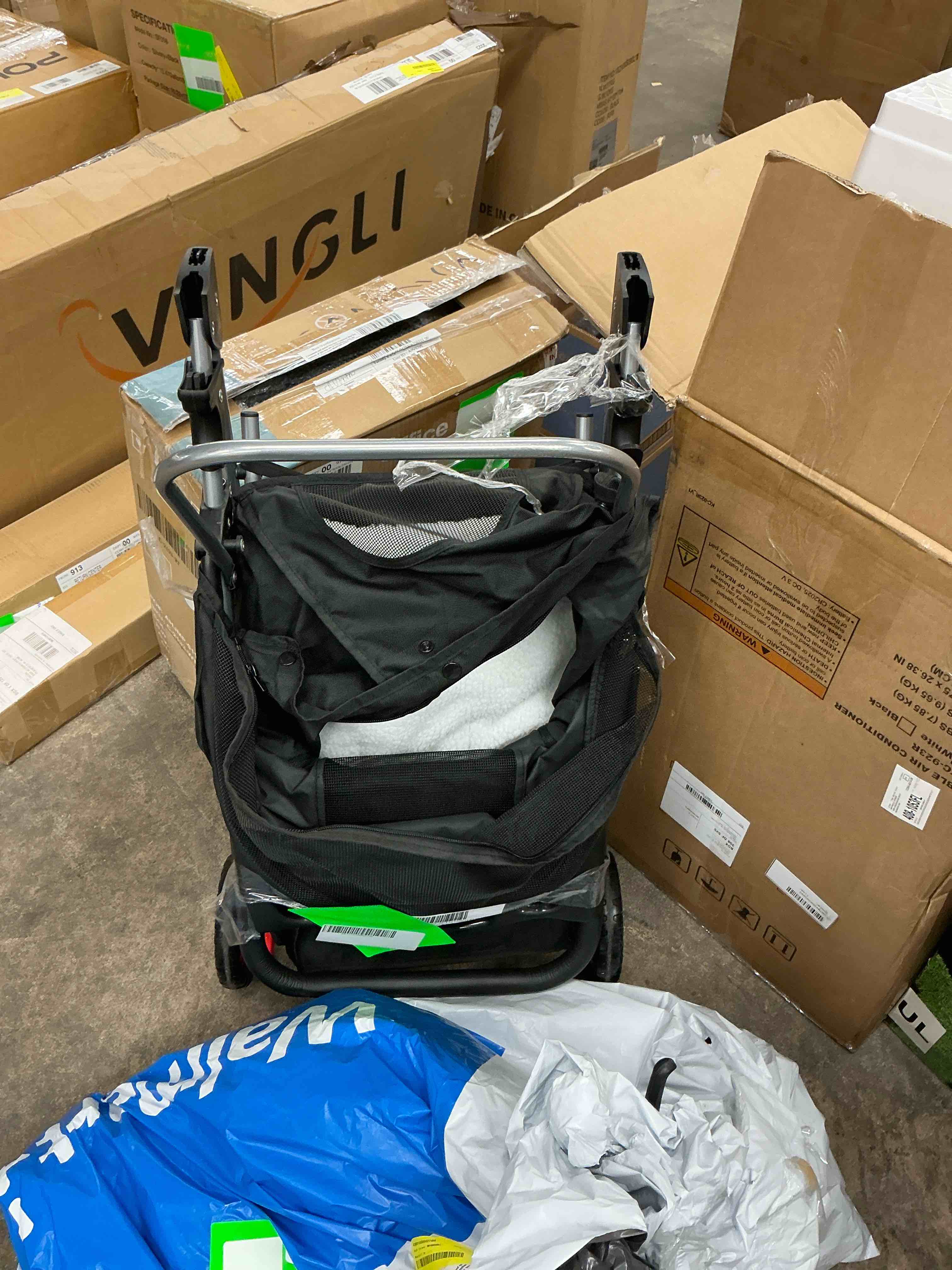 Condition photo showing Good Condition for edx dog stroller  pet travel folding carrier with storage basket for cat/dog  3 wheels  black
