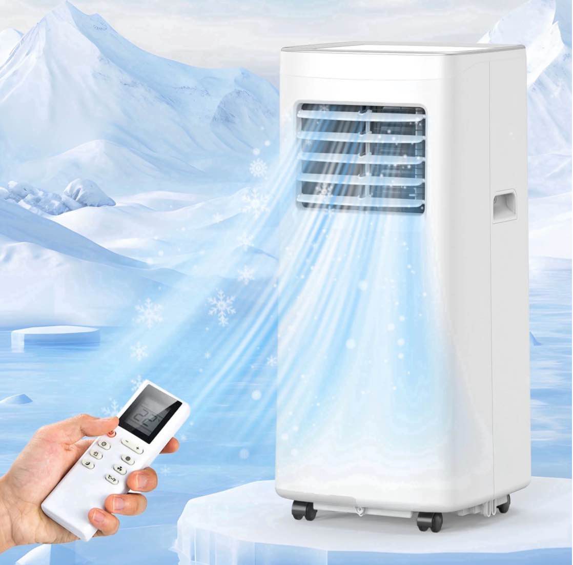 frostorm 8500 btu portable air conditioners 4 in1 air conditioner with remote control portable ac cooling range up to 360 sq.ft windows kit brush wh