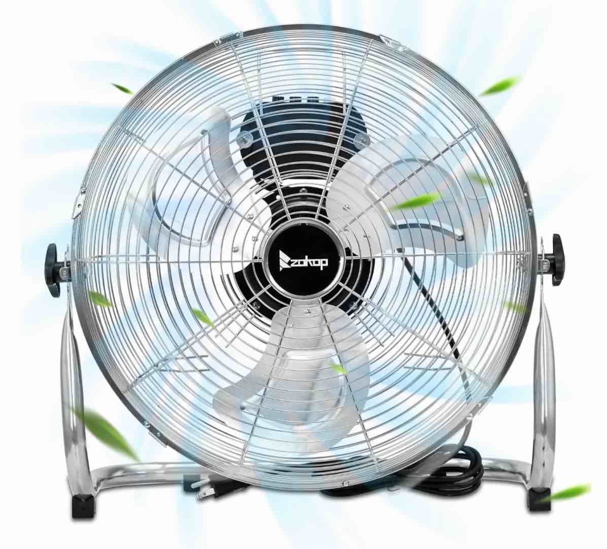 ktaxon 16 high-velocity industrial floor fan heavy duty metal fan adjustable tilt and 3 speeds up to 5688 cfm