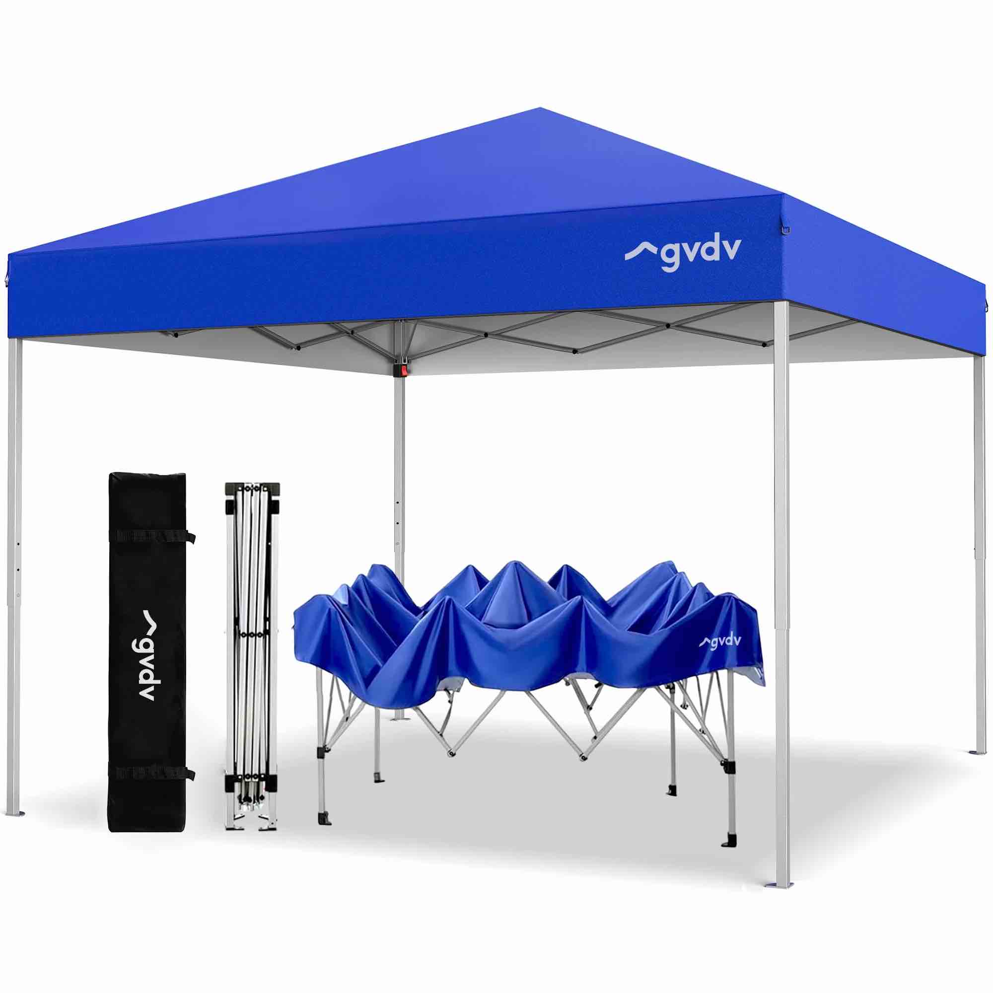 gvdv canopy tent, 10x10 ft easy pop up outdoor canopy tent, portable straight leg gazebo instant canopy, blue