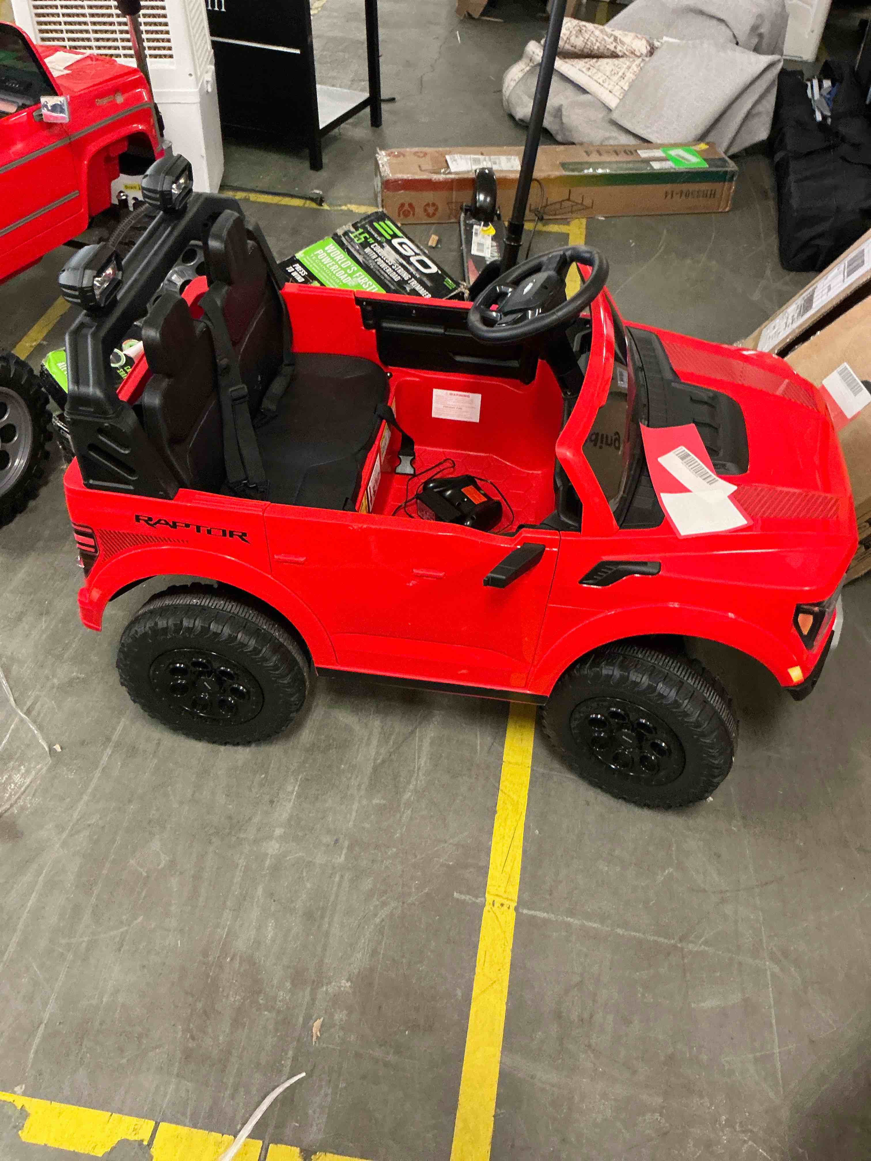 Condition photo showing Good Condition for iyofe 24v 2 seater kids ride on cars, ford f150 raptor battery powered ride on truck toys with parent remote control, electric car for toddlers kids 3