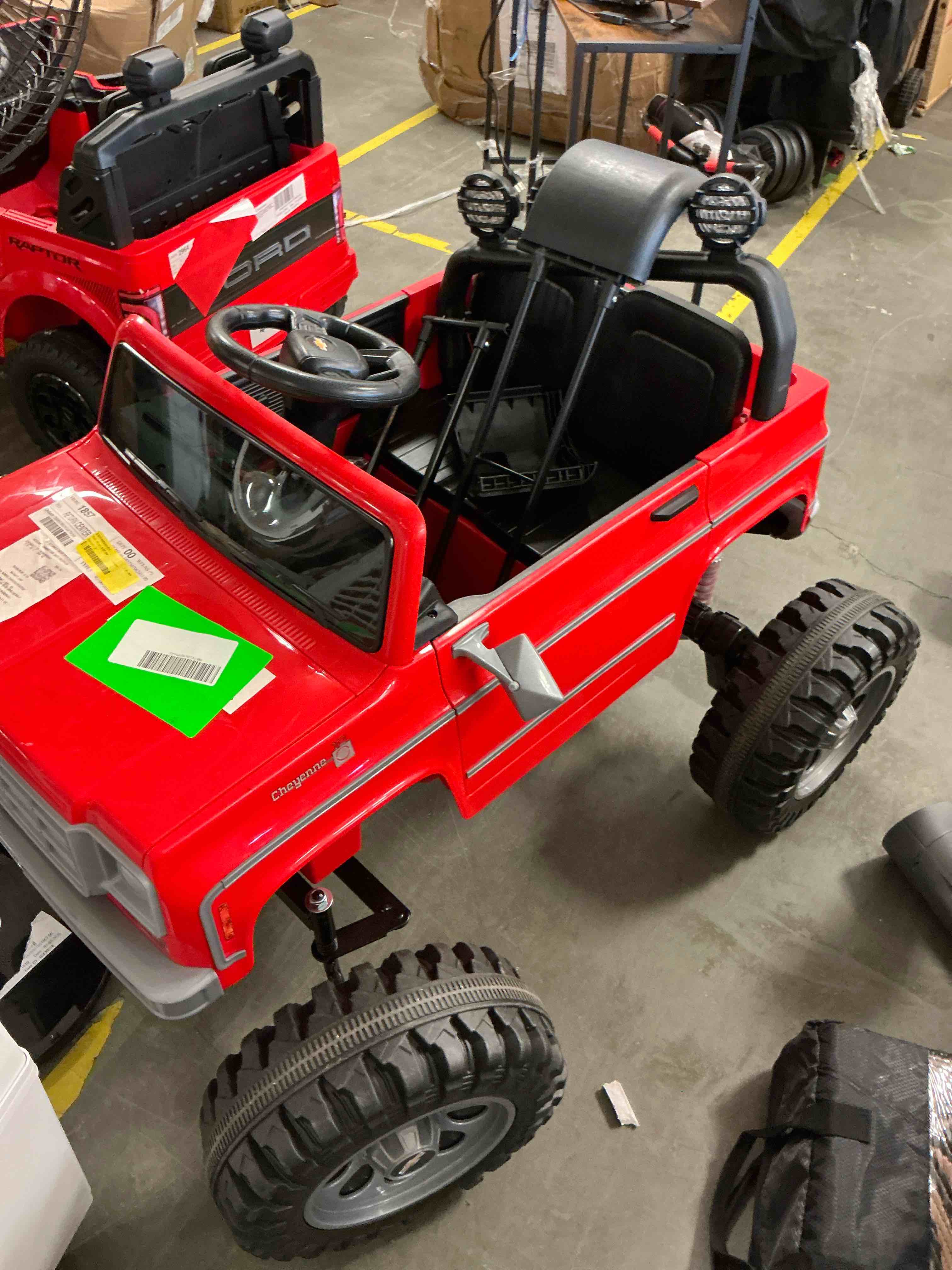 Condition photo showing Good Condition for chevrolet cheyenne 24 volt ride on toys with remote, ride on truck for big kids 3-8 years, wisairt power car wheels with 2 seater, red