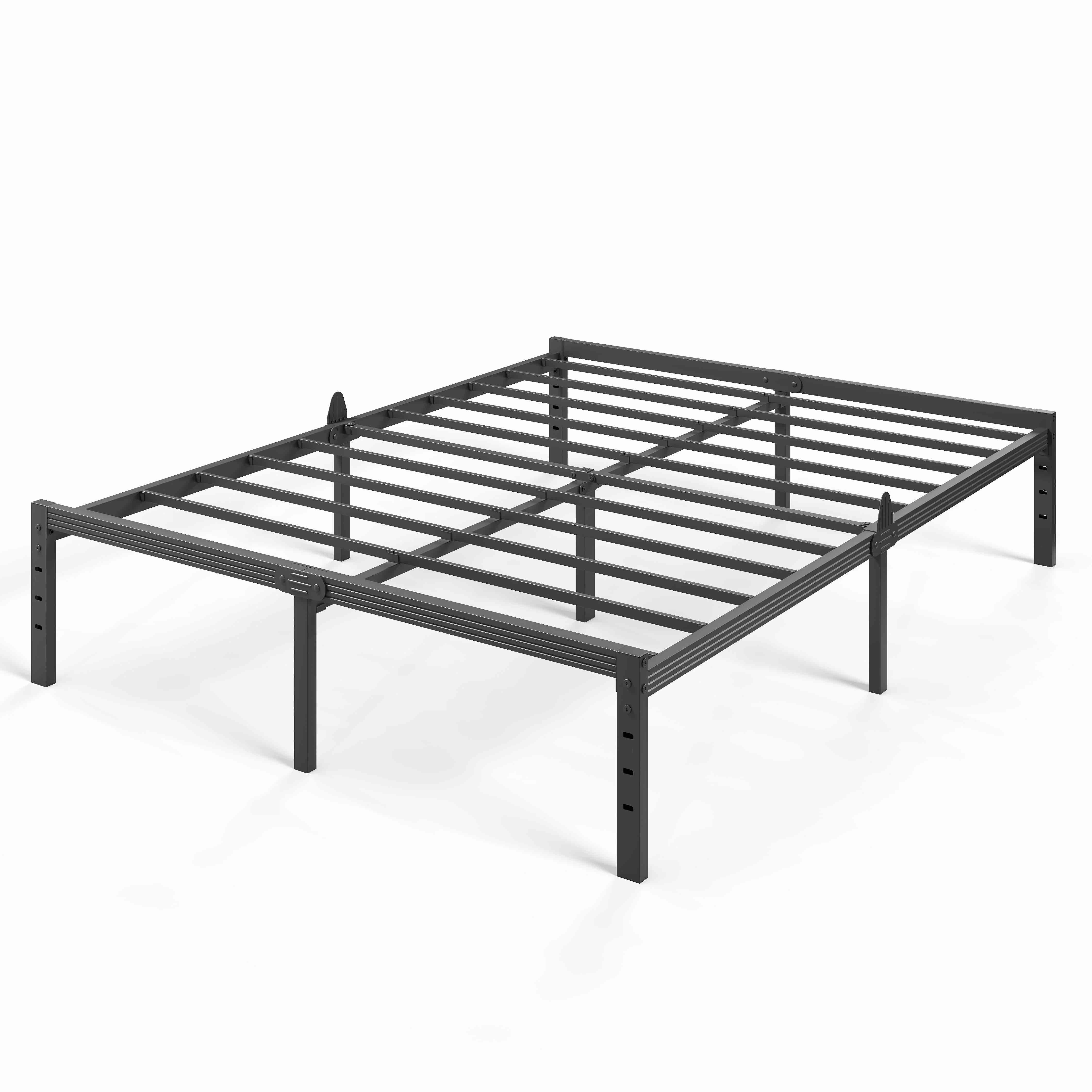 auroral zone 14 inch queen metal platform bed frame, heavy duty mattress foundation, no box spring required
