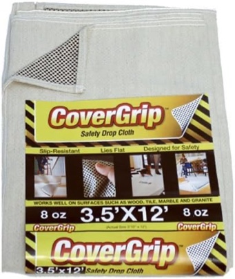 8 oz canvas safety drop cloth, 3.5' x 12' 3.5x12 8 oz