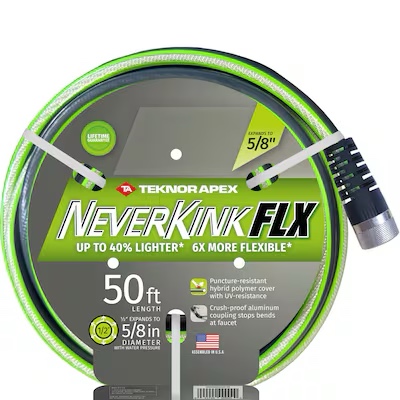 neverkink neverkinkflx 5/8-in x 50-ft premium -duty kink free hybrid polymer gray hose