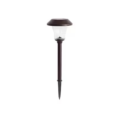 harbor breeze 15 -lumens oil-rubbed bronze solar led outdoor path light with dusk-to-dawn sensor