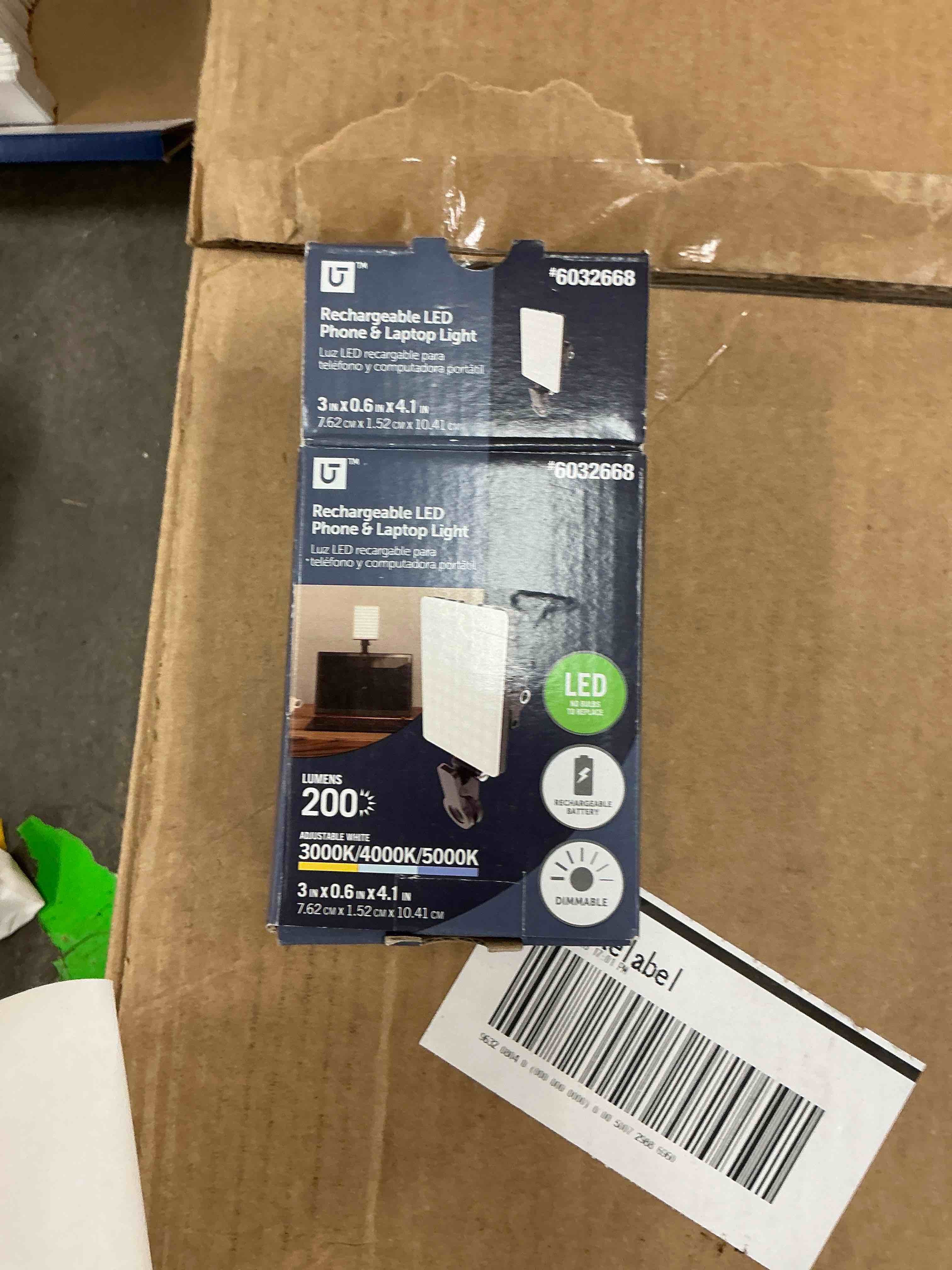 Condition photo showing New/Like New for utilitech rechargeable clip-on led light for phone tablet or laptop-