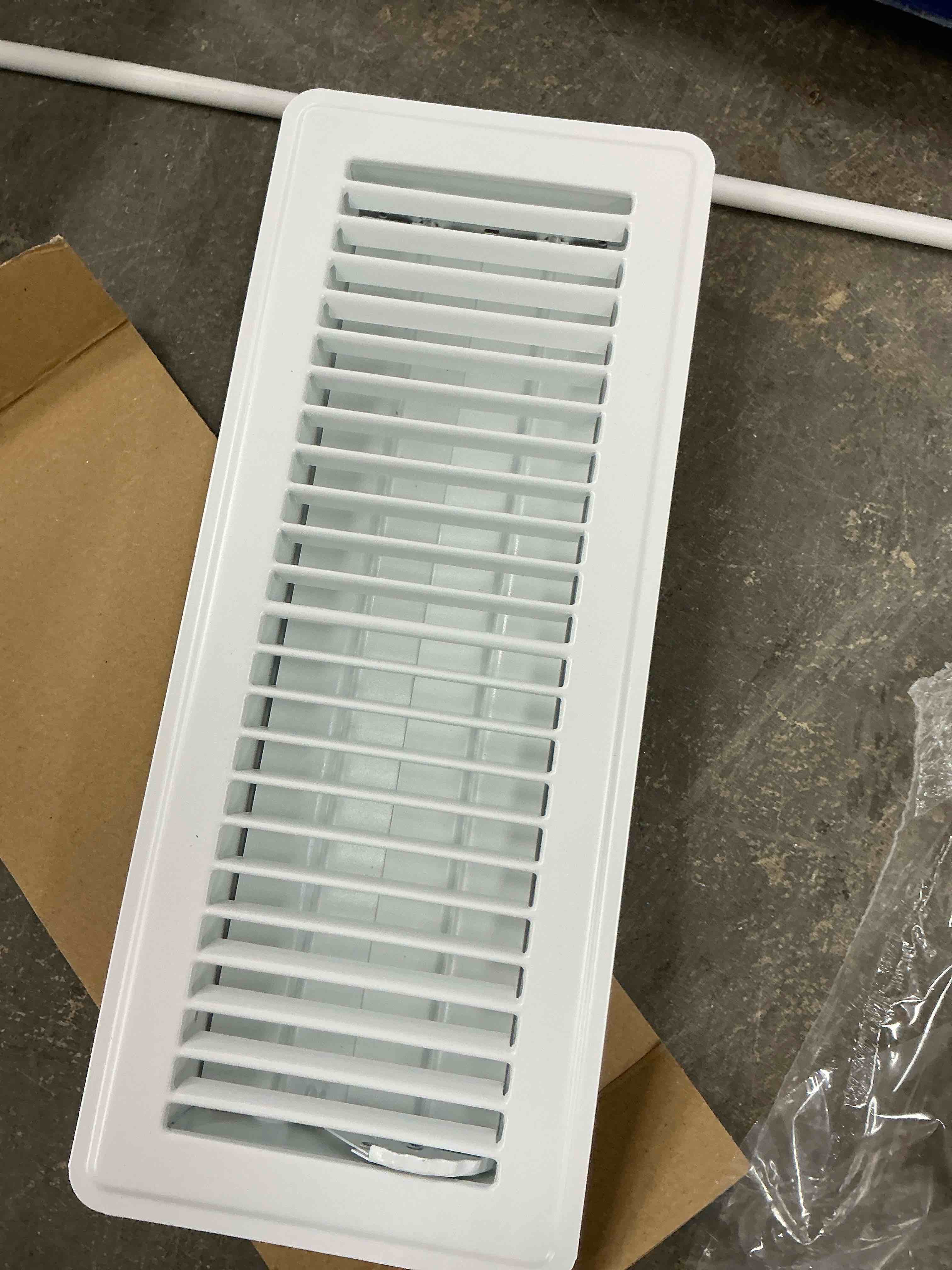 Condition photo showing Good Condition for reliabilt 4-in x 12-in steel white floor register
