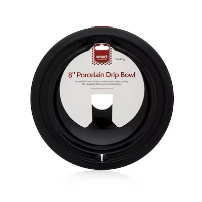 smart choice universal electric range 8-in drip pan ( black/porcelain )