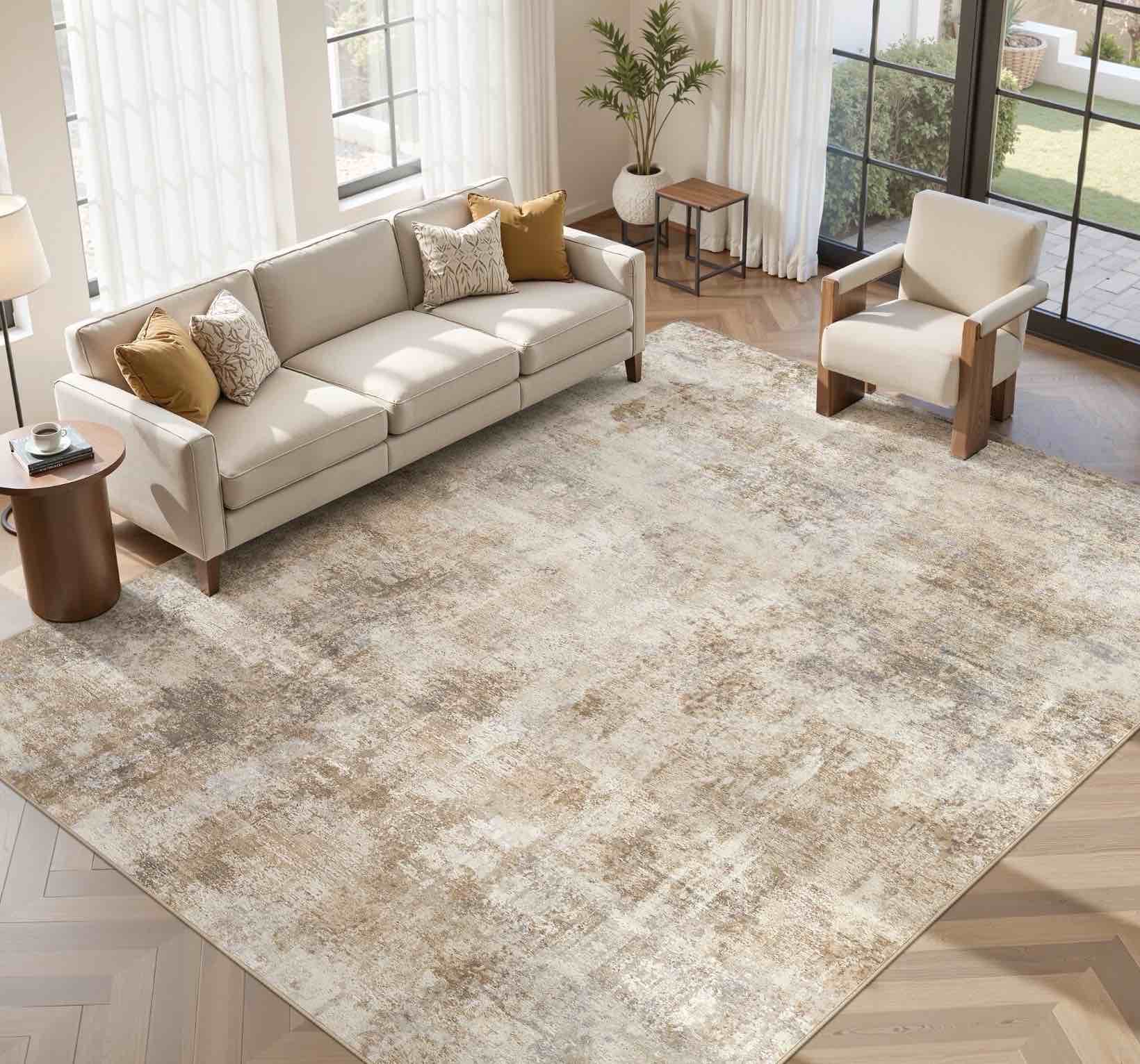 uermei 9x12 washable area rugs for living room modern abstract printed rug vacuum-friendly non slip indoor rug for bedroom dining room home decor c