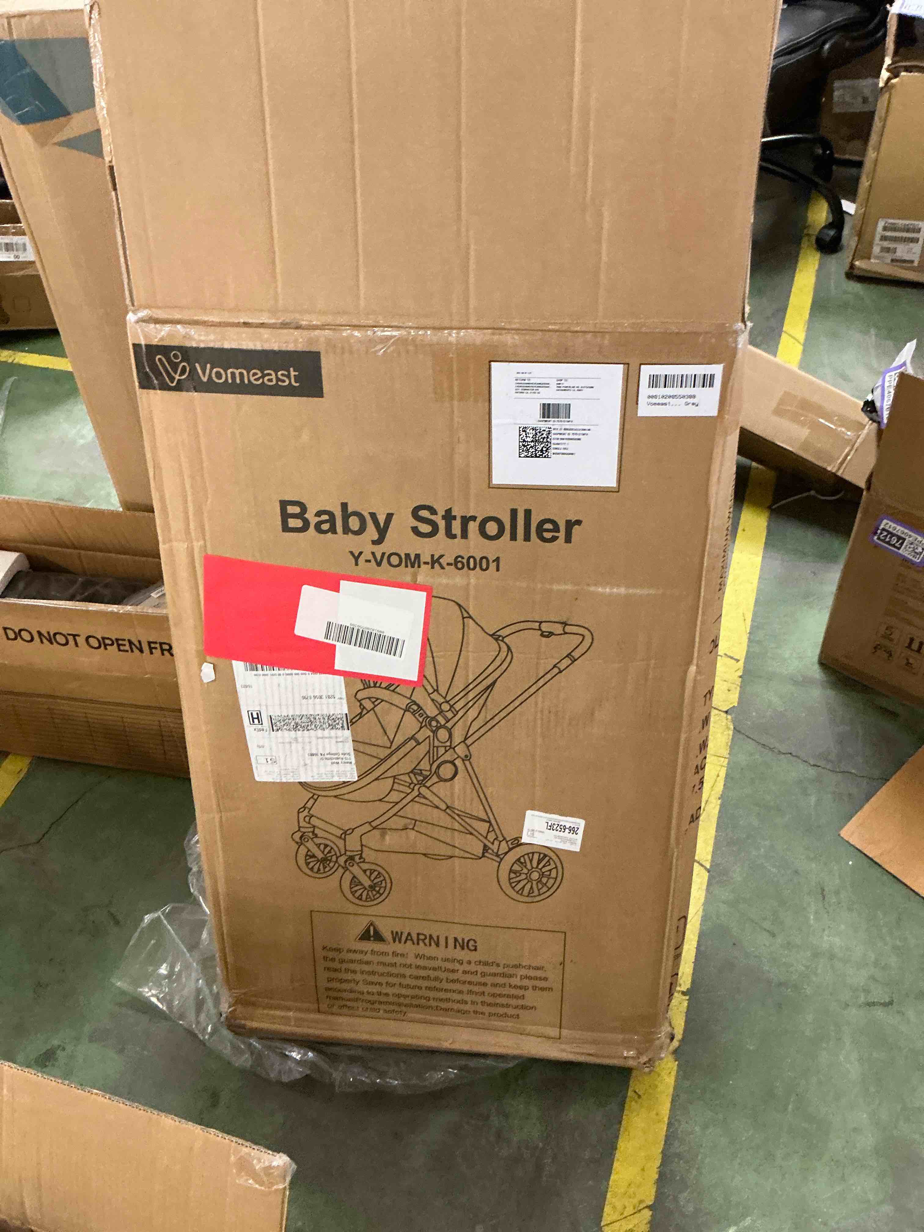 Condition photo showing Good Condition for vomeast baby stroller, foldable lightweight travel stroller, reversible seat, 5-point harness, adjustable canopy, gray