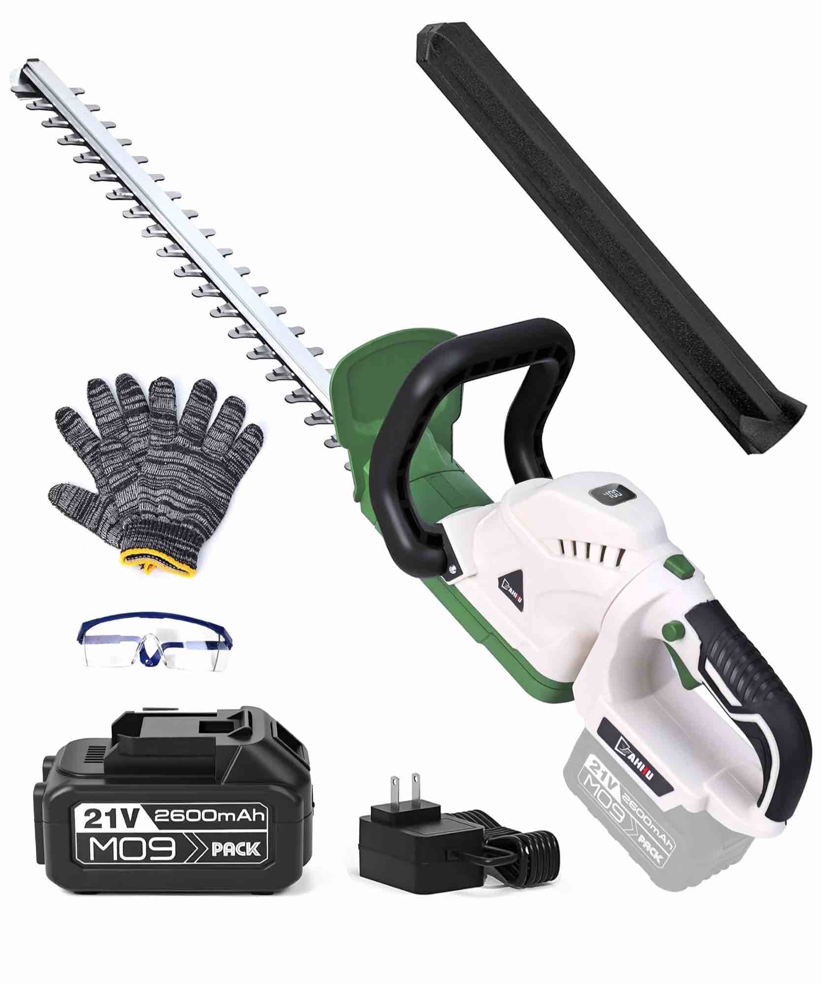 yahhu 20 inch cordless electric hedge trimmer?21v electric bush trimmer?battery and charger included