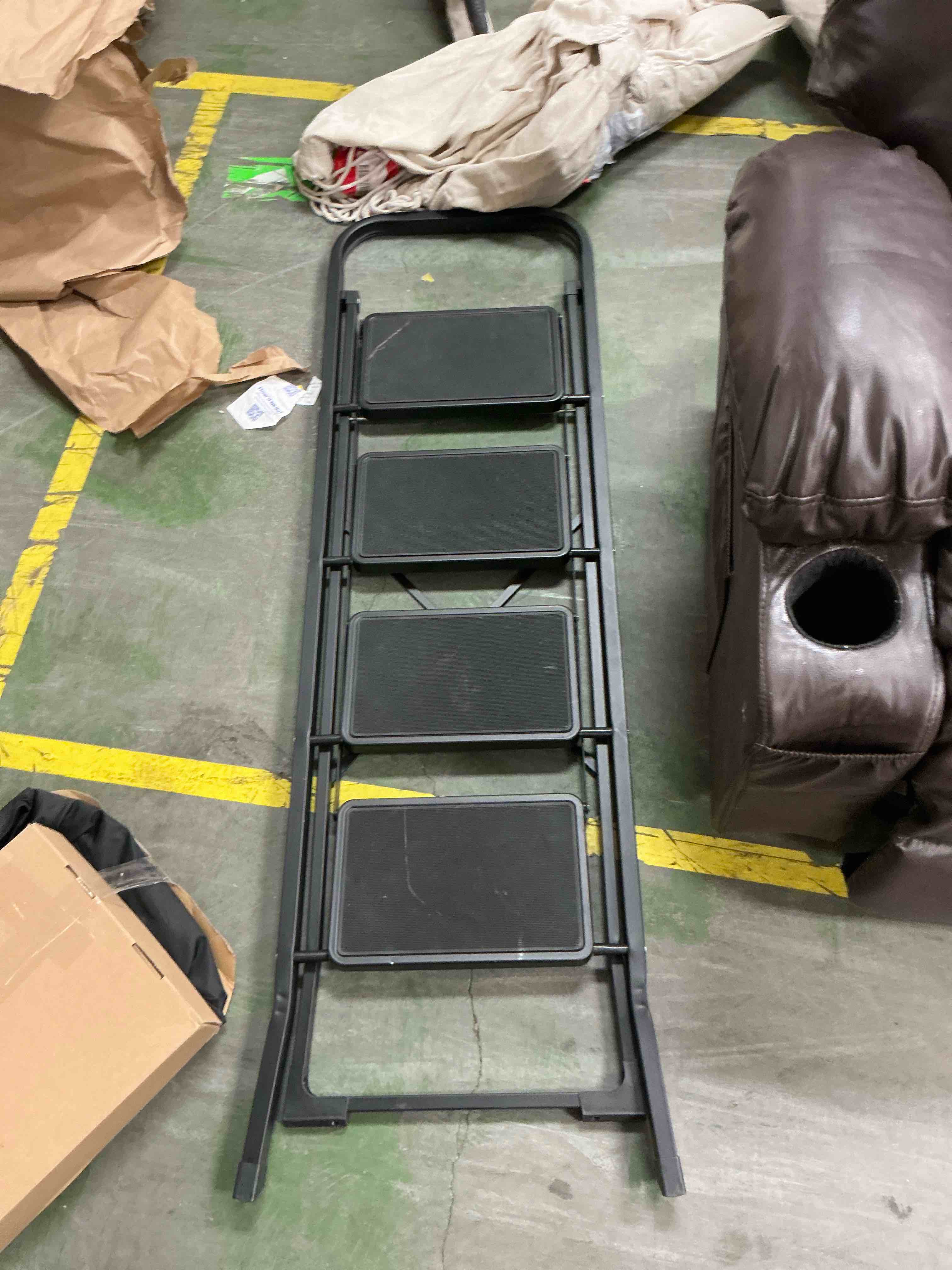 Condition photo showing Good Condition for kerdom portable folding ladder with non slip widened steps handrails and safety lock steel