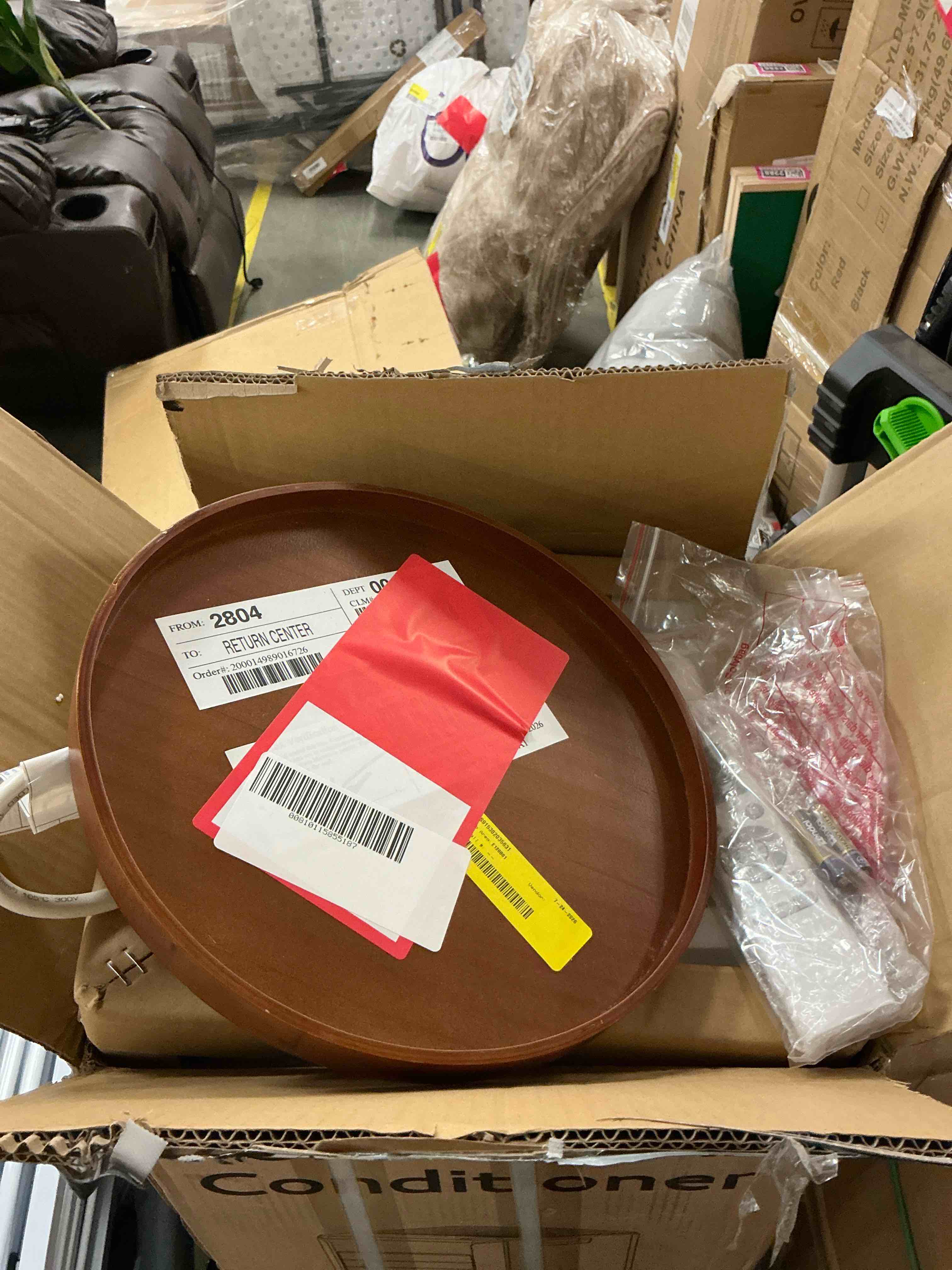 Condition photo showing Good Condition for round natural wood serving tray wooden plate tea food server dishes water drink platter,serving tray, wood serving tea tray