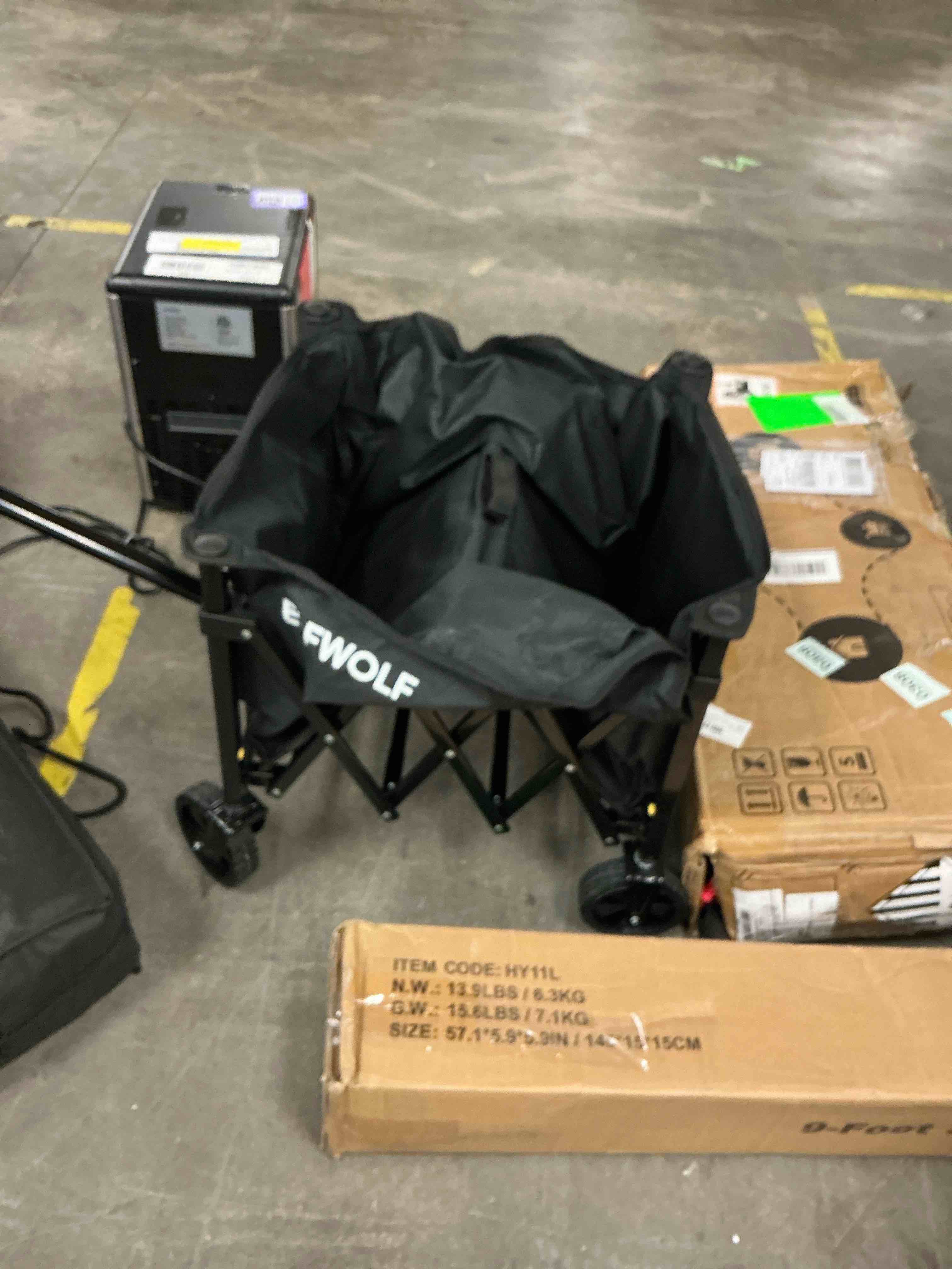 Condition photo showing Good Condition for elfwolf collapsible wagon cart, 220 lb load capacity, lightweight folding wagon with wheels for camping, gardening, sports, shopping & grocery transport