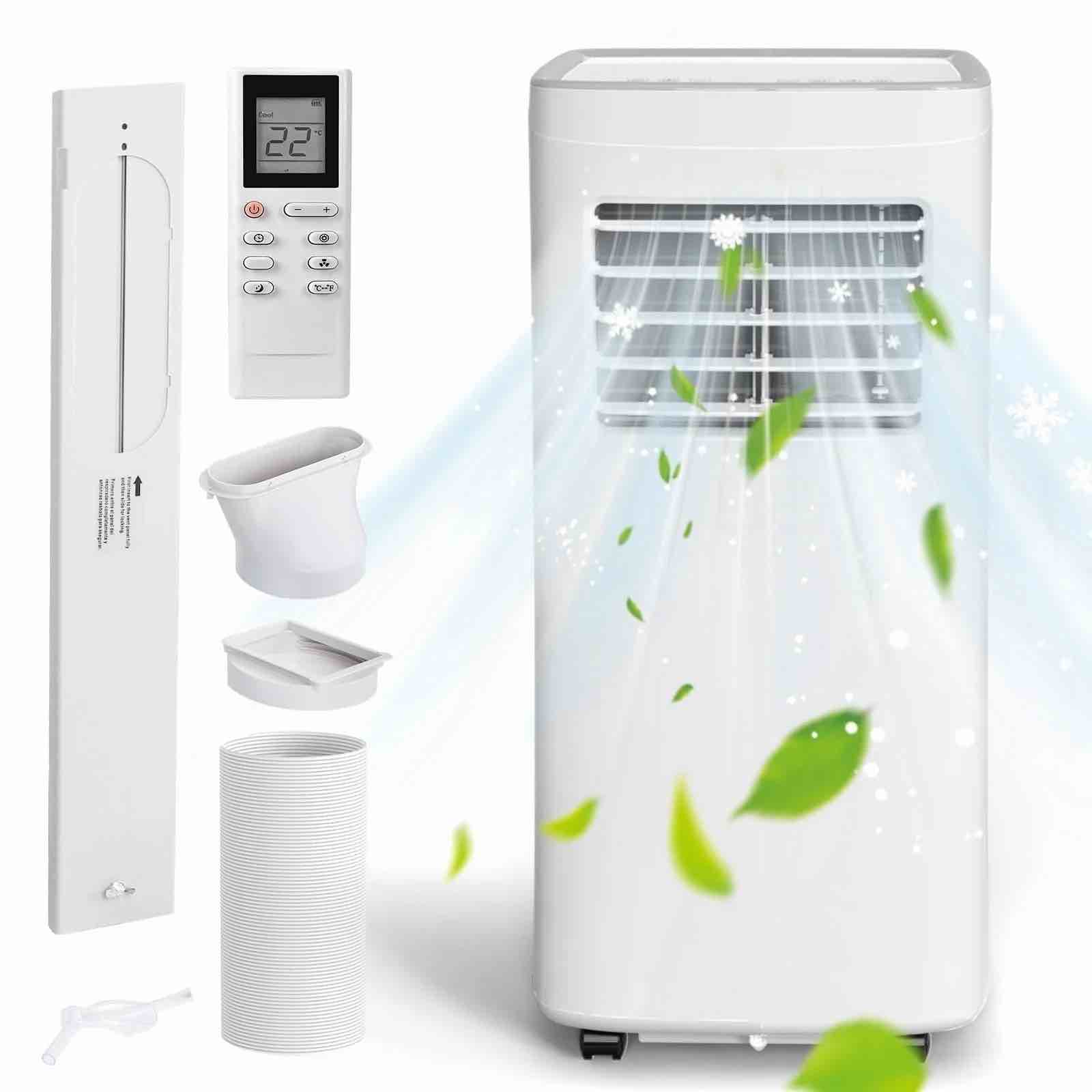 frostorm portable air conditioners 10000 btu 4 in1 air conditioner with remote control portable ac cooling range up to 360 sq.ft windows kit white