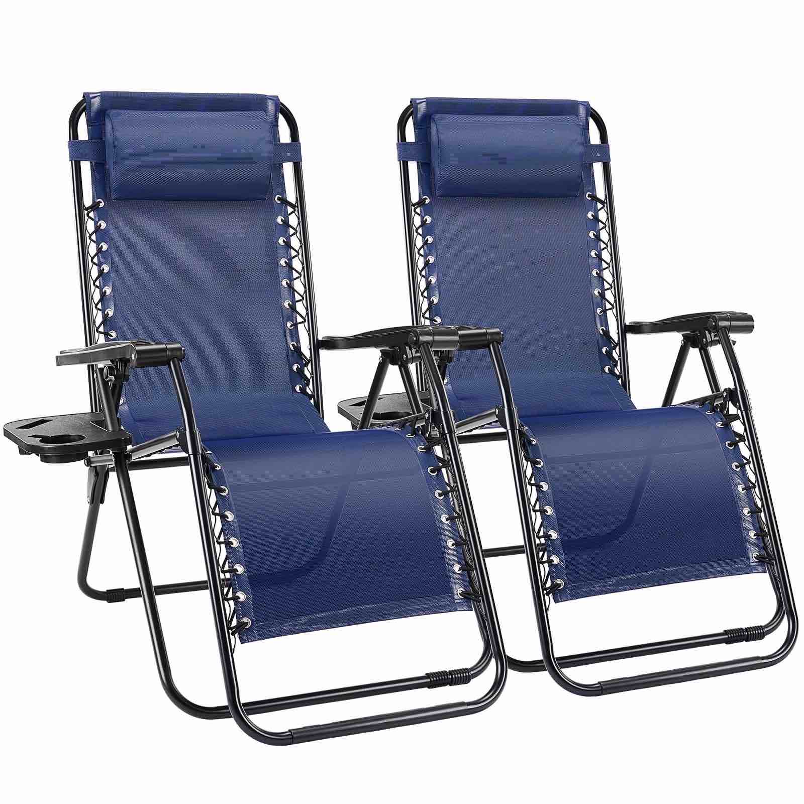 edx zero gravity chair outdoor lounge chair?suitable for beach terrace pool patio blue 2-pack
