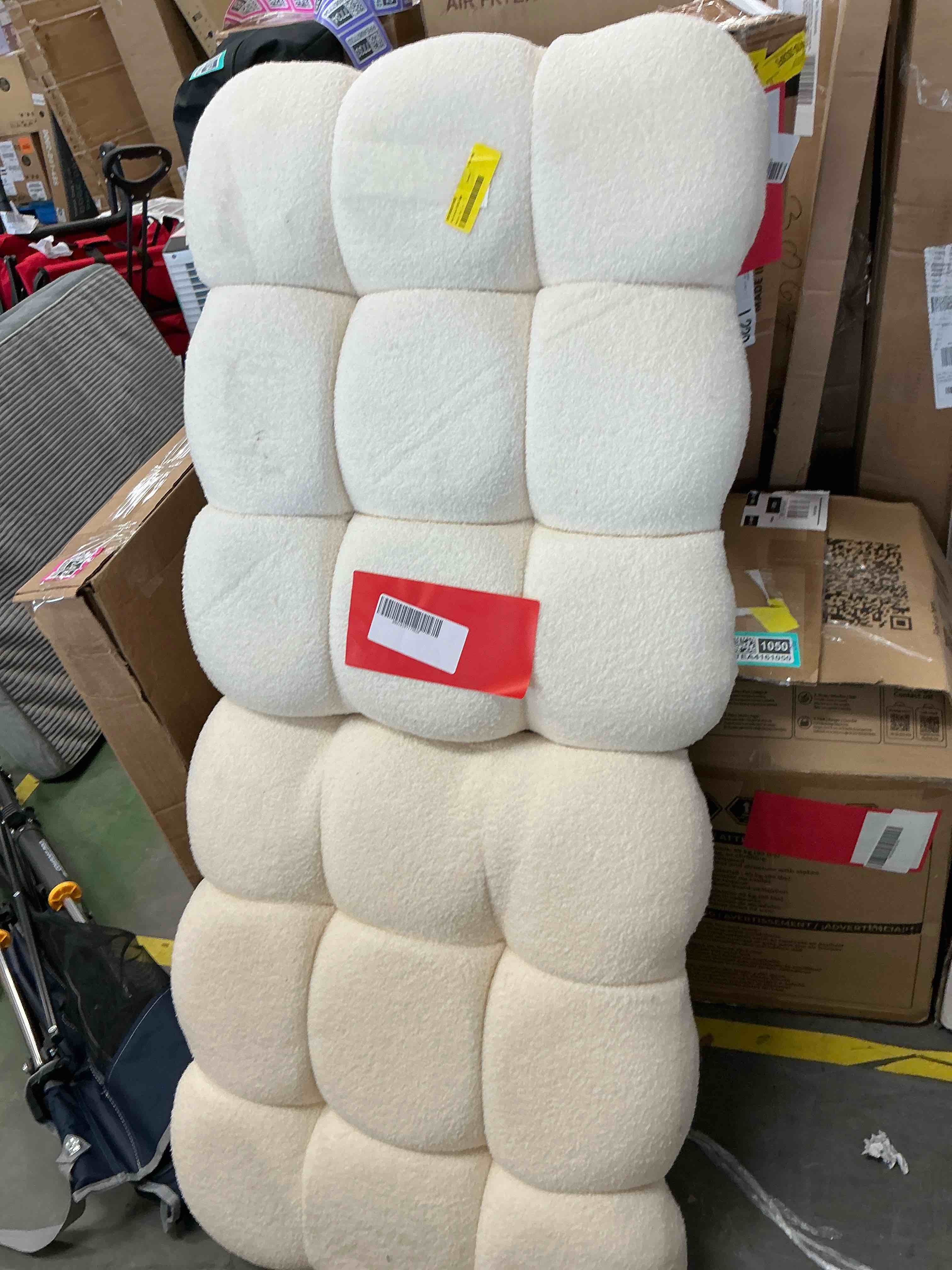 Condition photo showing Good Condition for pinmoco full size upholstered headboard with adjustable height, memory foam cloud-shaped ergonomic design, teddy fleece beige