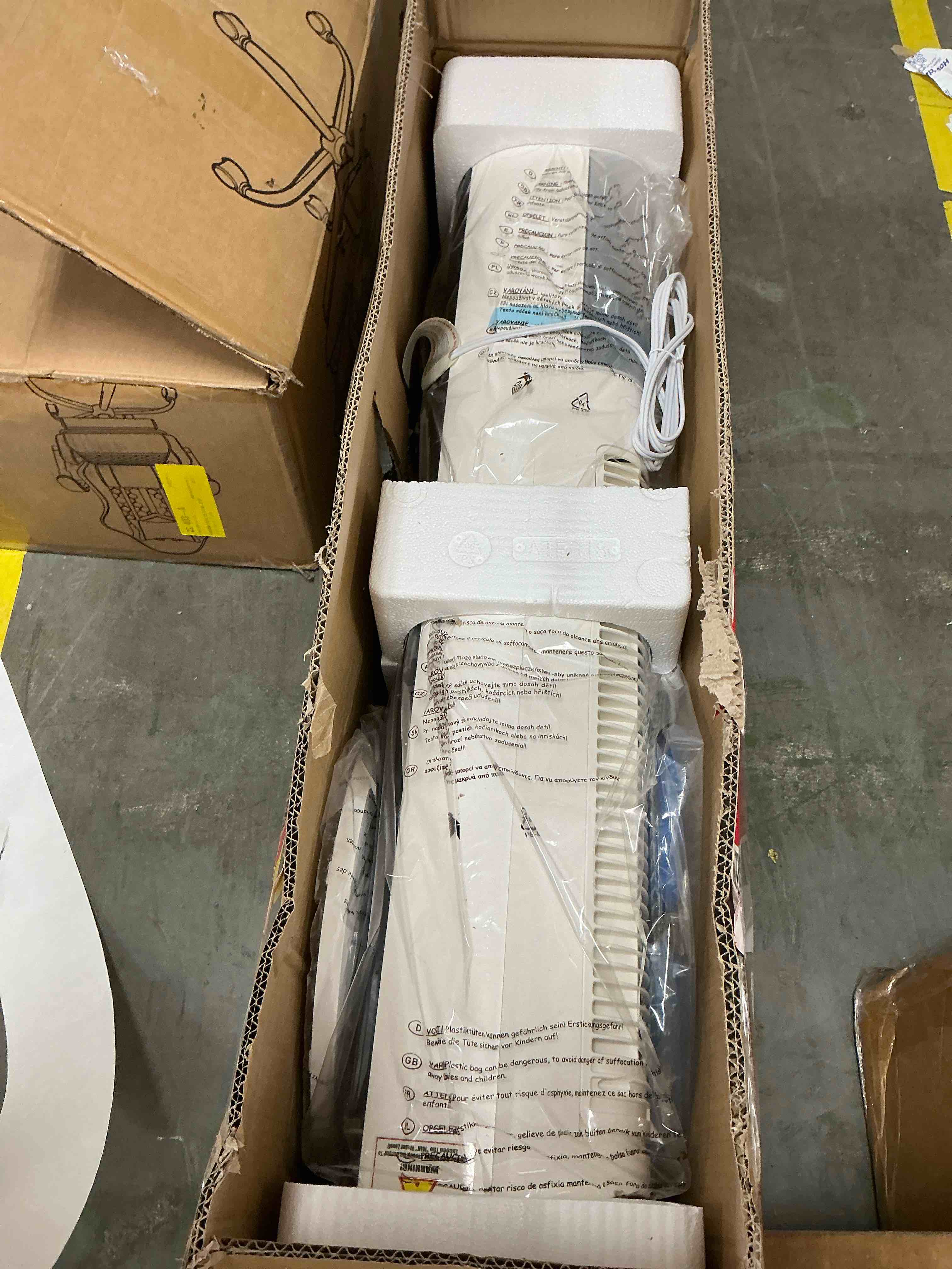Condition photo showing New/Like New for flamemore tower air conditioners portable with scent chamber, swamp cooler for home with ice packs & 3l water tank, white&black