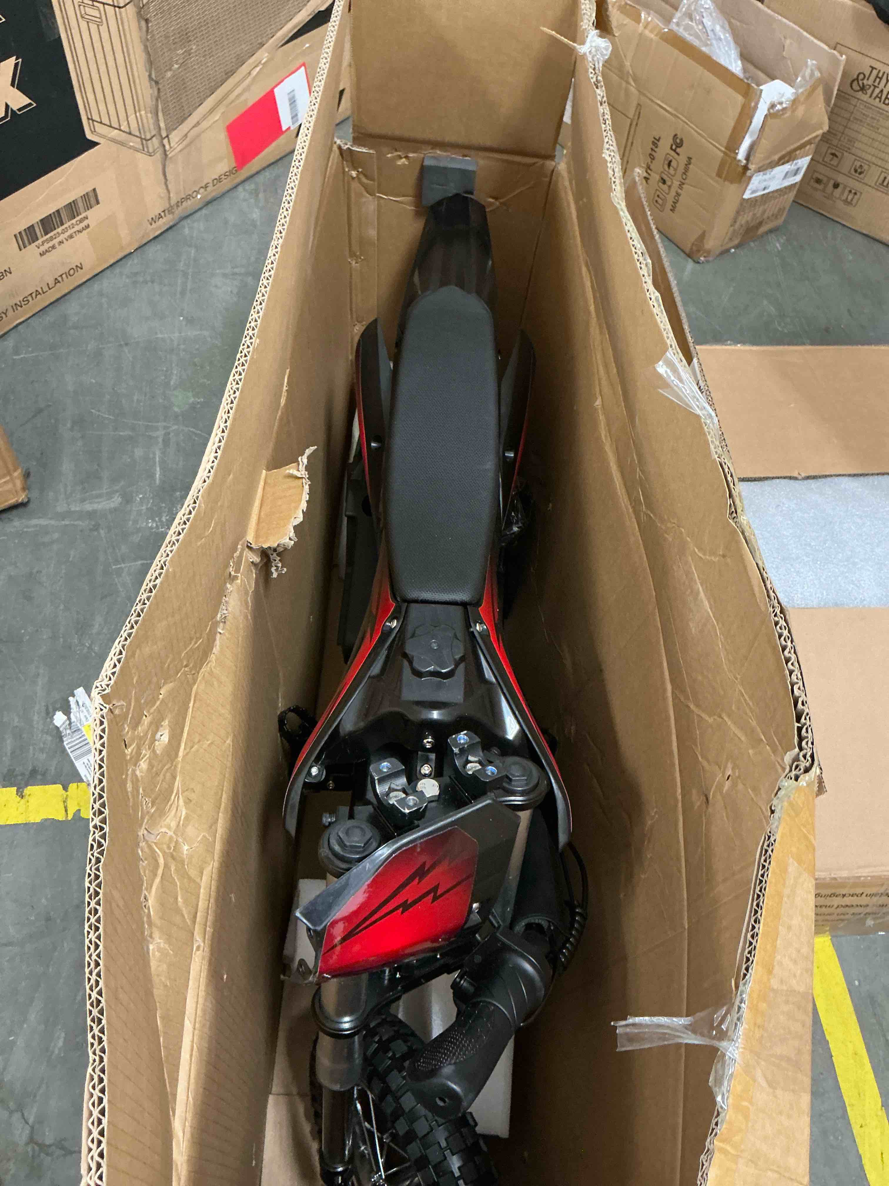 Condition photo showing Good Condition for 36v kids electric dirt bike,fast speed electric motorcycle up to 16 mph & 10 miles long-range, 3-speed modes, twist grip throttle, dual suspension & brakes for kids ride on toys,red