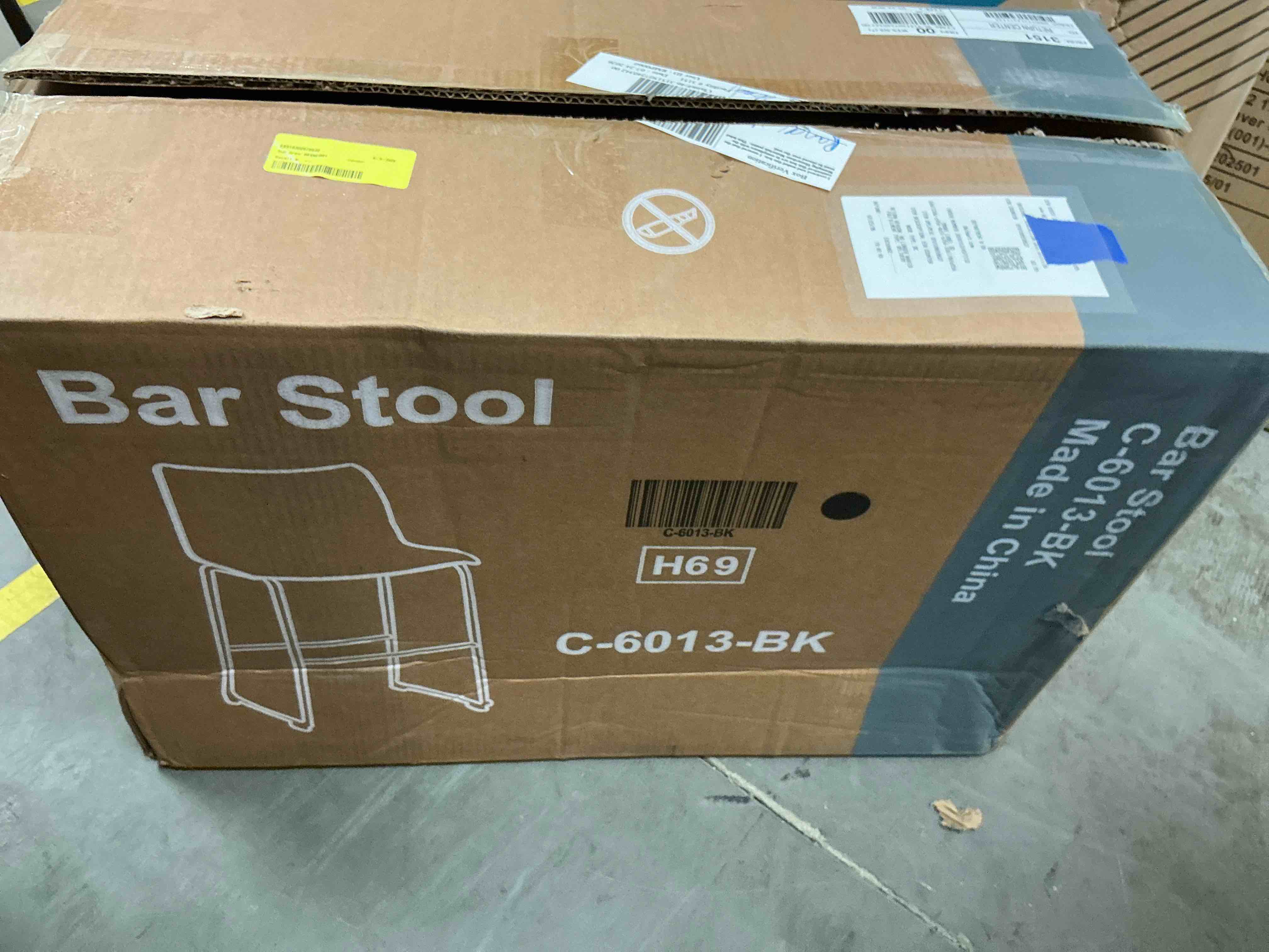 Condition photo showing New/Like New for edx counter height bar stools set of 2 with back and footrest, metal frame, 26 inch, black