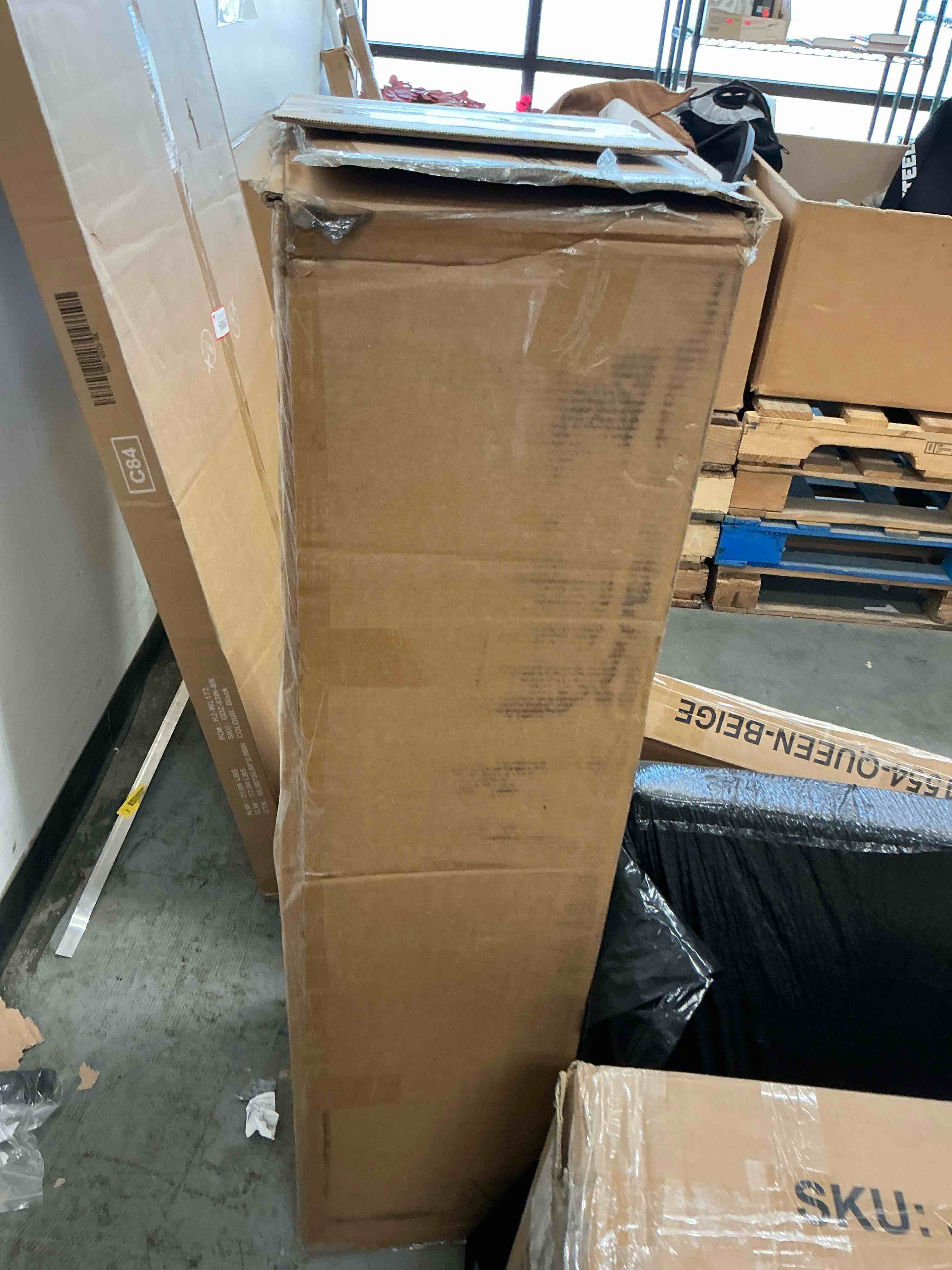 Condition photo showing Good Condition for homfa 67" tall bathroom cabinet, linen cabinet with doors and removable drawers, kitchen cupboard, blue one size