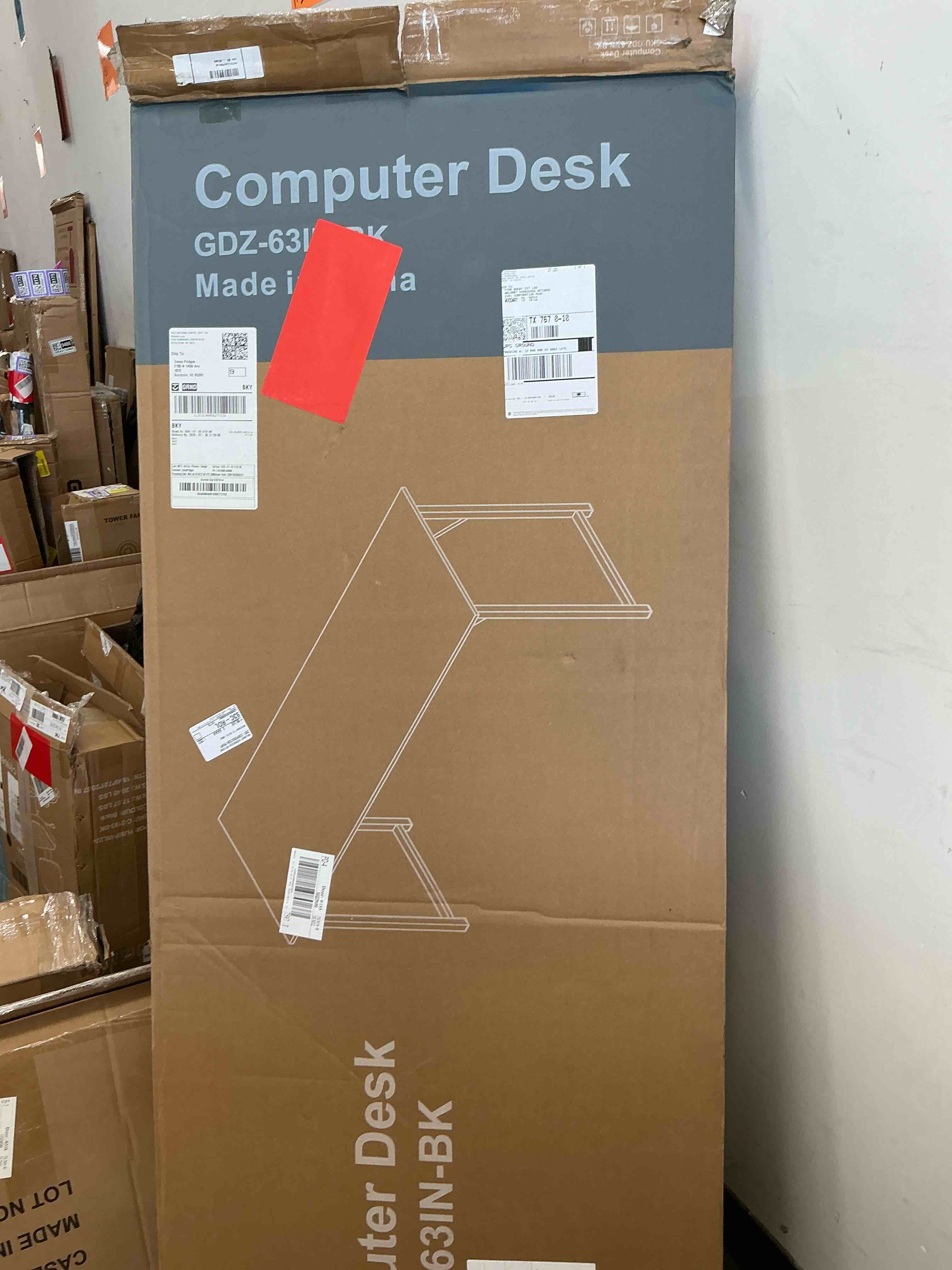 Condition photo showing Good Condition for edx 63 inch computer desk modern writing desk, industrial office desk, office table for small spaces,sturdy laptop table for home office, black