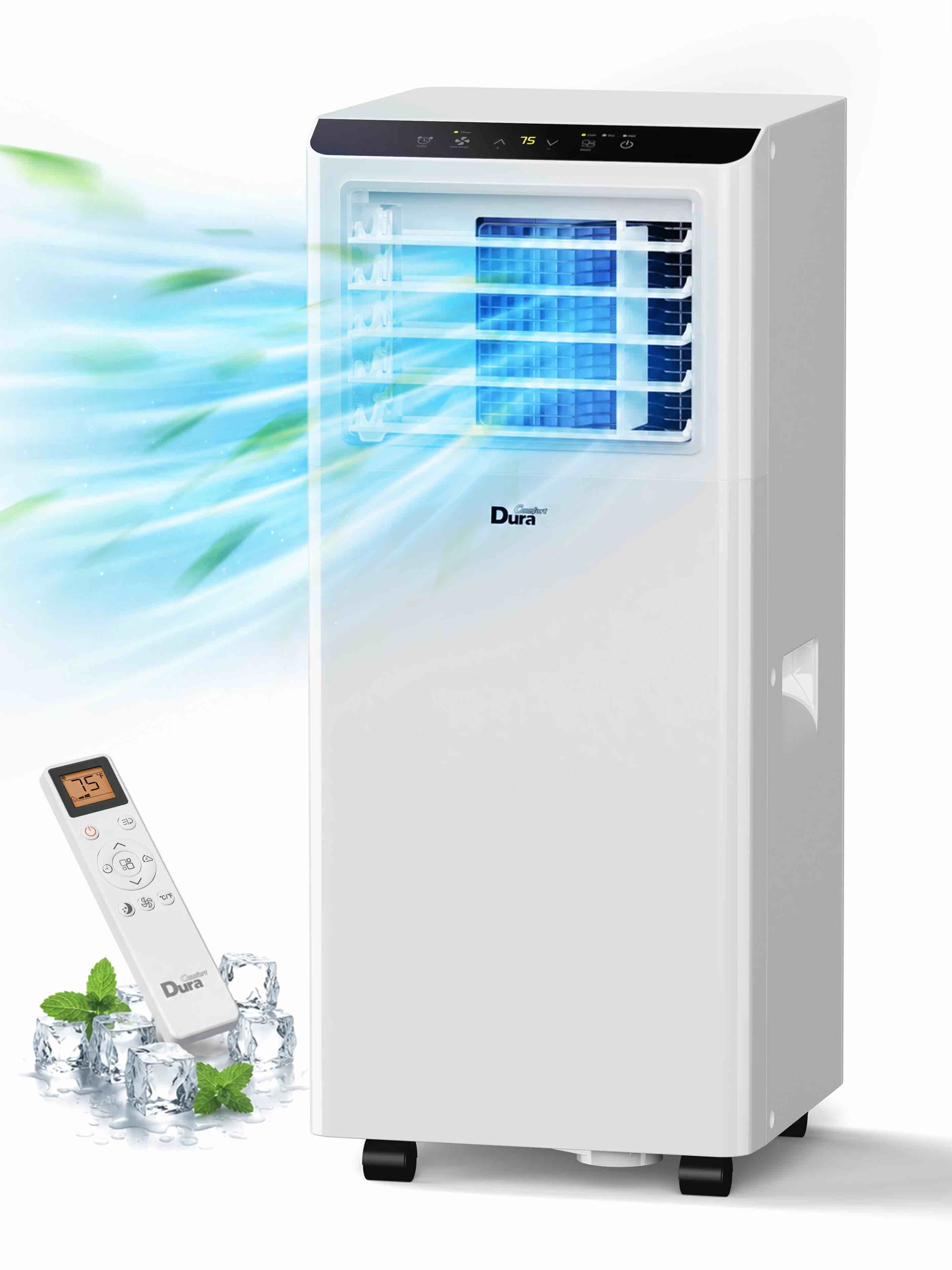 duracomfort 8500 btu portable air conditioner 3-in-1 ac unit dehumidifier fan remote timer for room up to 230 sq.ft