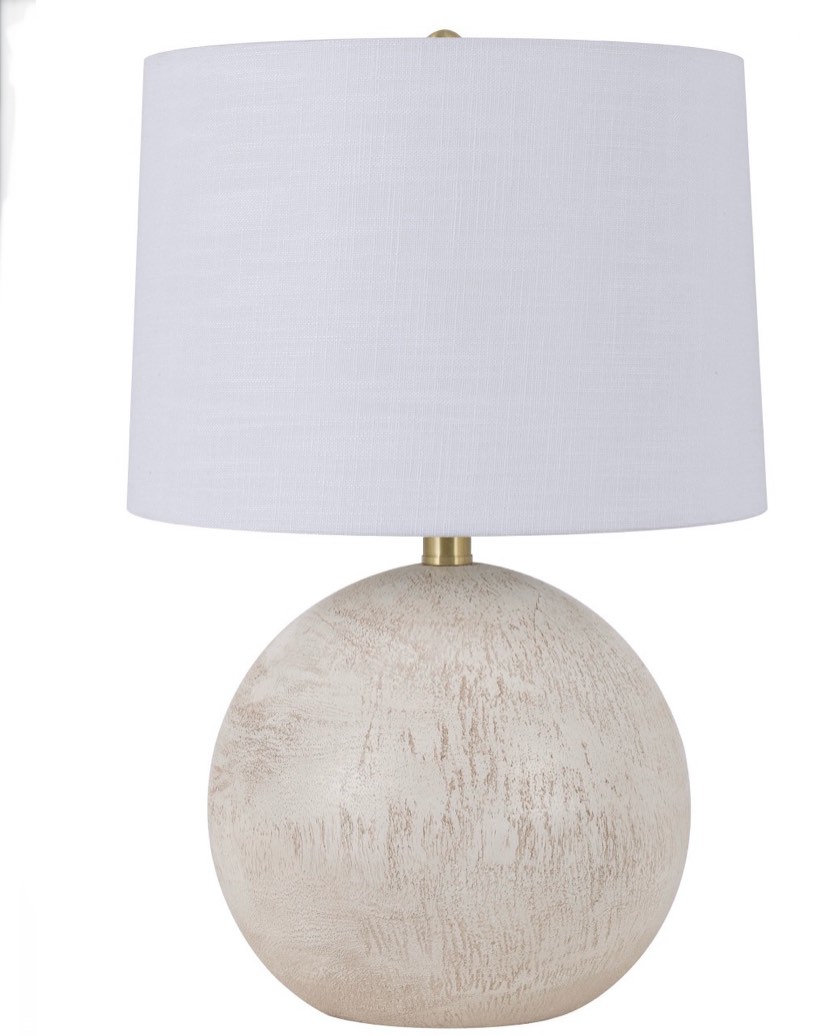 Mainstays 20 in White Ball Table Lamp with White Shade