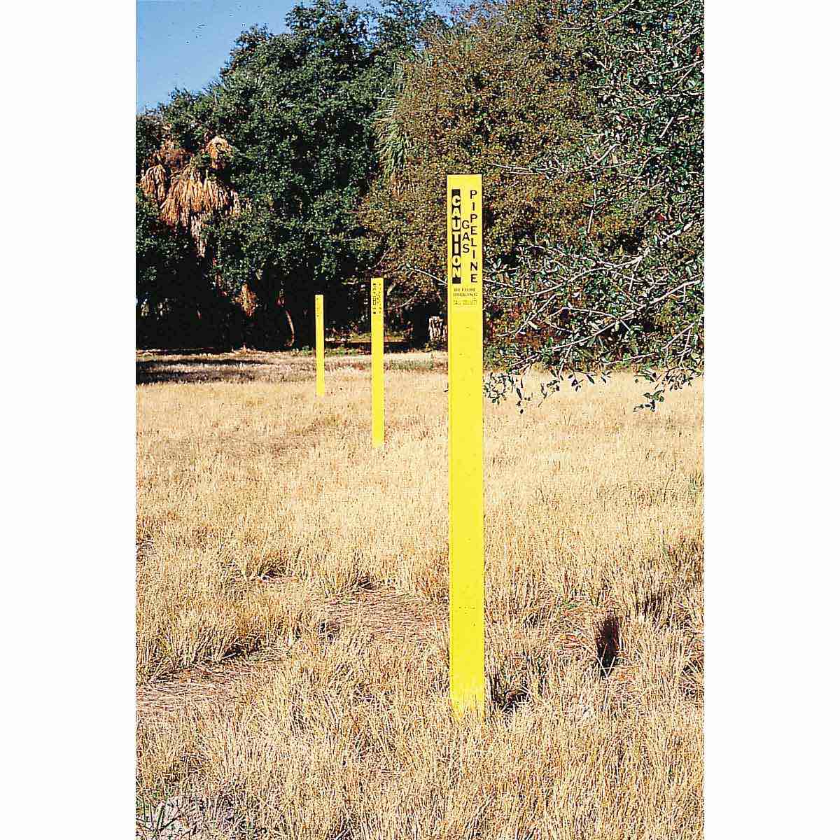 BradyStake Warning Stake Anchors marking state 66 in H yellow 2 pieces 