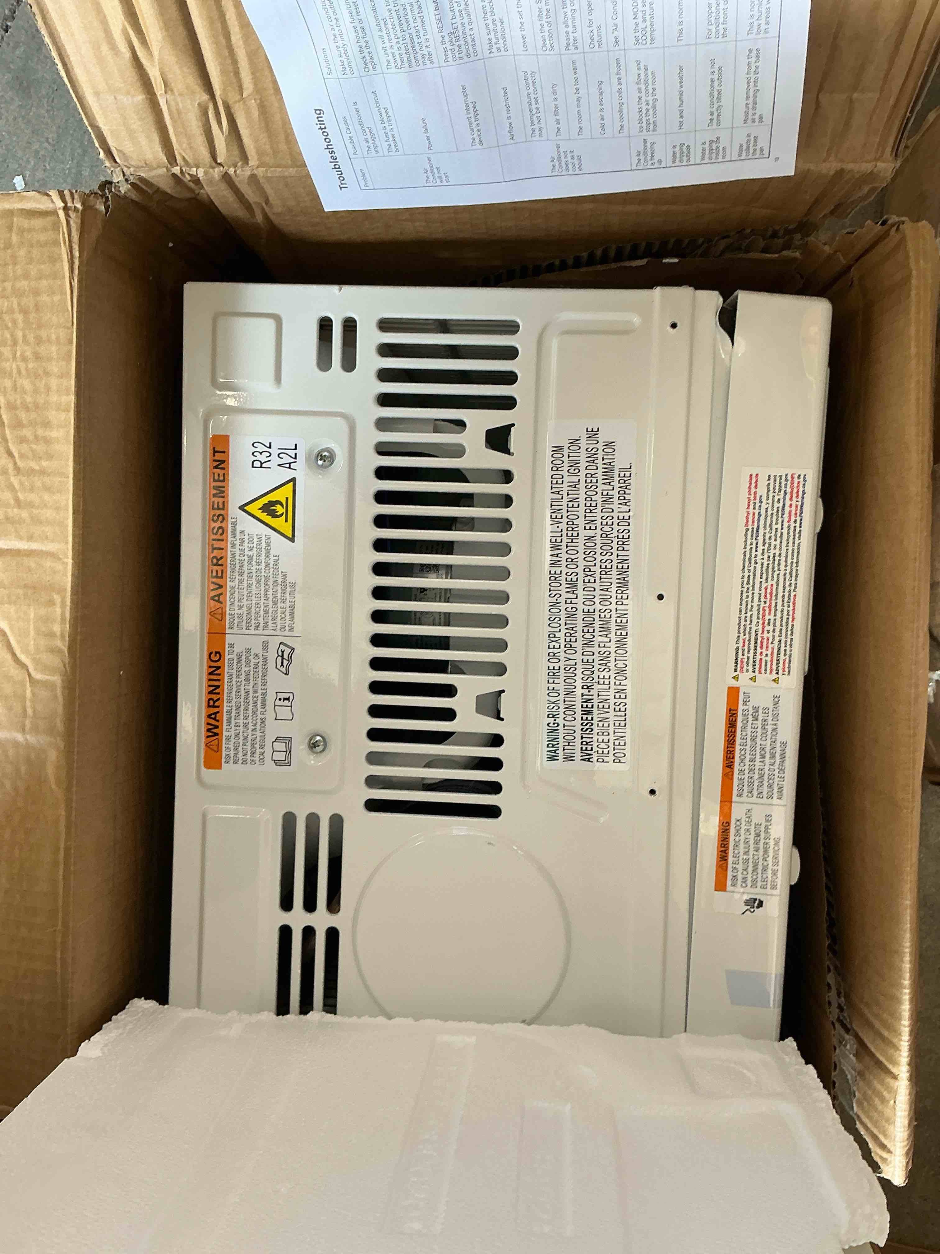 Condition photo showing As Is for philodeco 5000 btu window air conditioner easy cool - capable of cooling up to 150 sq ft. 2 fan speeds, 4-way air direction, mechanical control, filter, for small room air conditioner, small ac unit