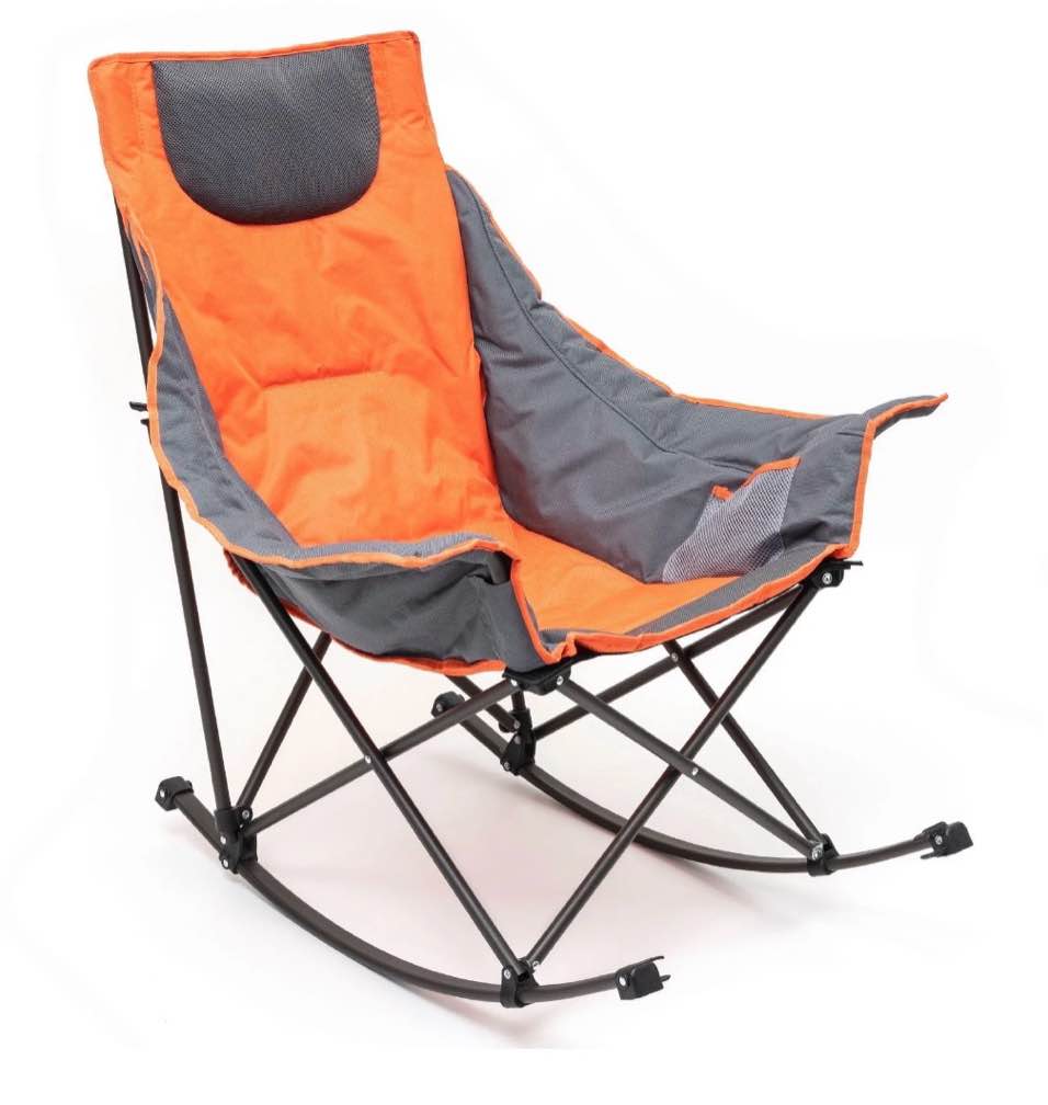 Sunnyfeel Rocking Camping Chair  Luxury Padded Recliner  Oversized Folding Lawn Chair with Pocket  Heavy Duty for Outdoor/Picnic/Lounge/Patio  Portable Camp Rocker Chairs with Carry Bag