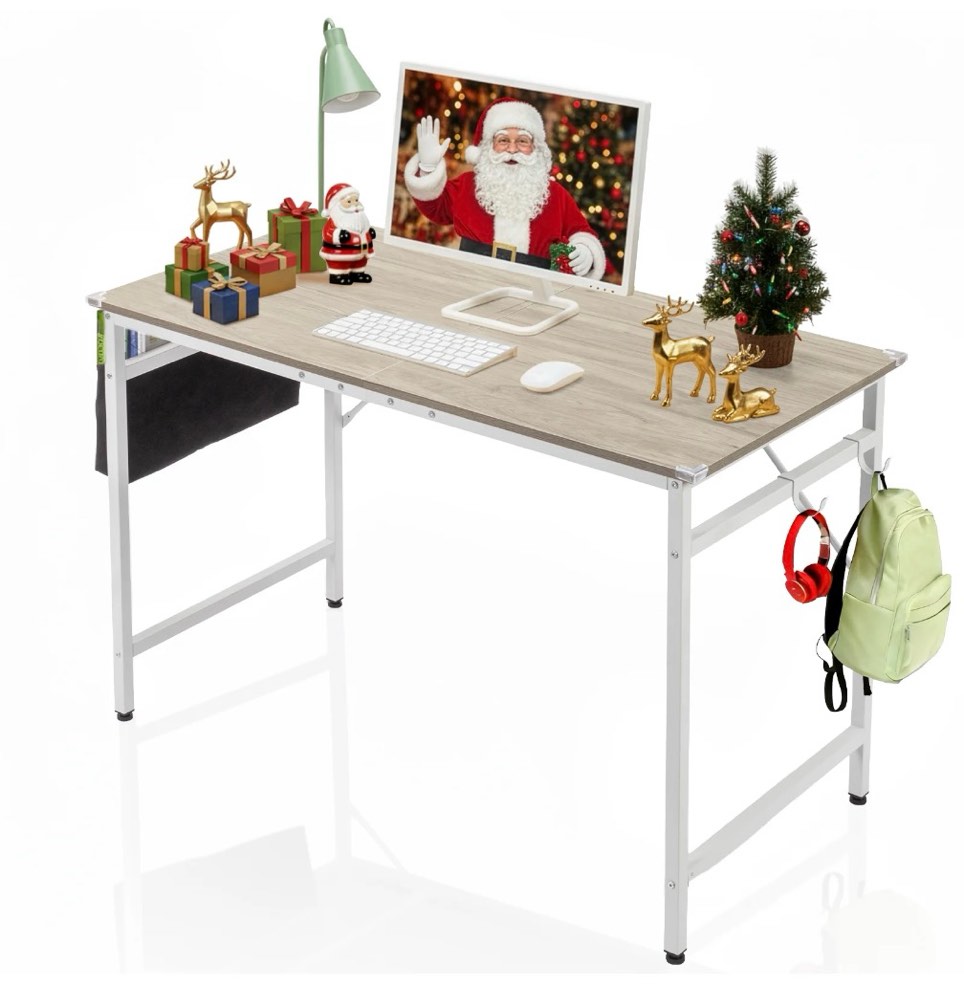 ktaxon 47" wood computer desk pc laptop study table workstation home office furniture, gray
